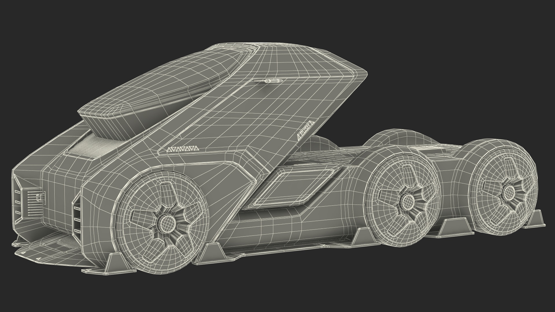 3D Fantastic Hi-Tech Truck Black Rigged