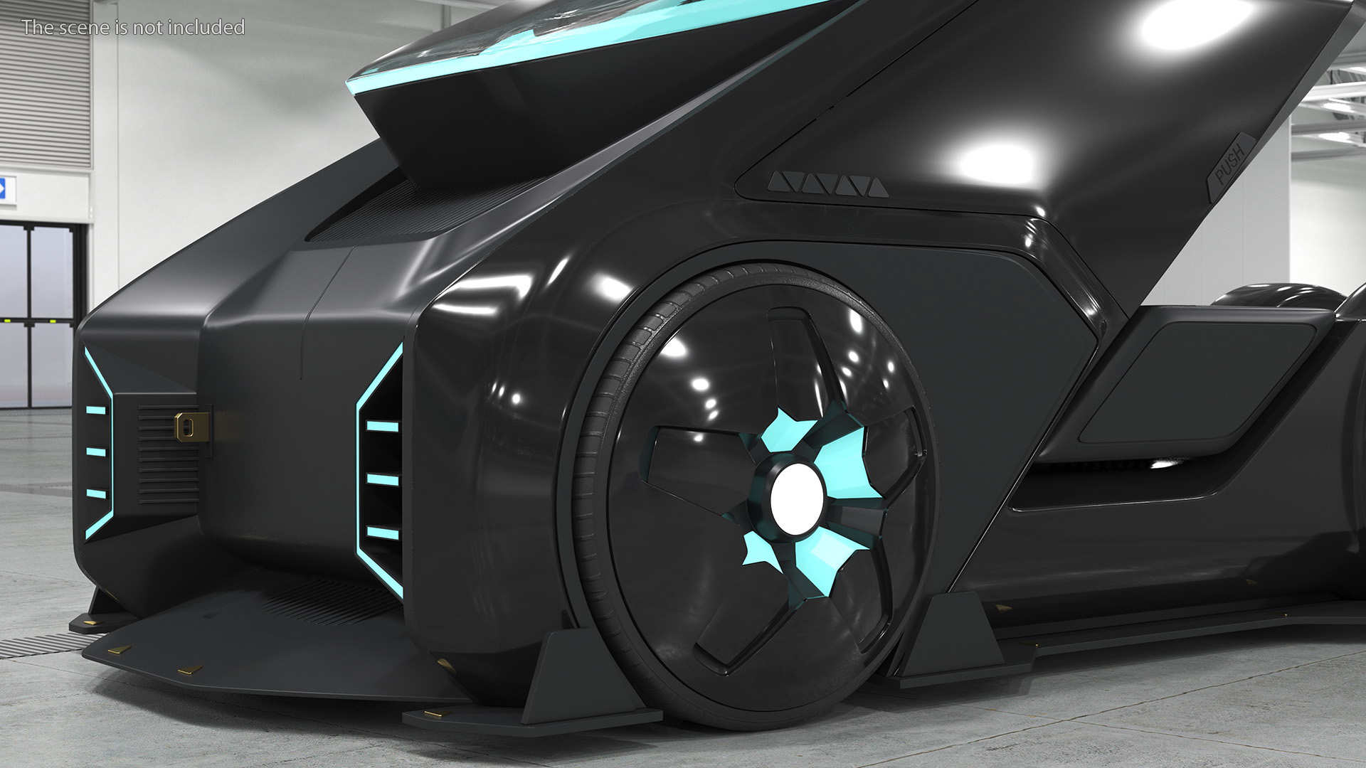 3D Fantastic Hi-Tech Truck Black Rigged