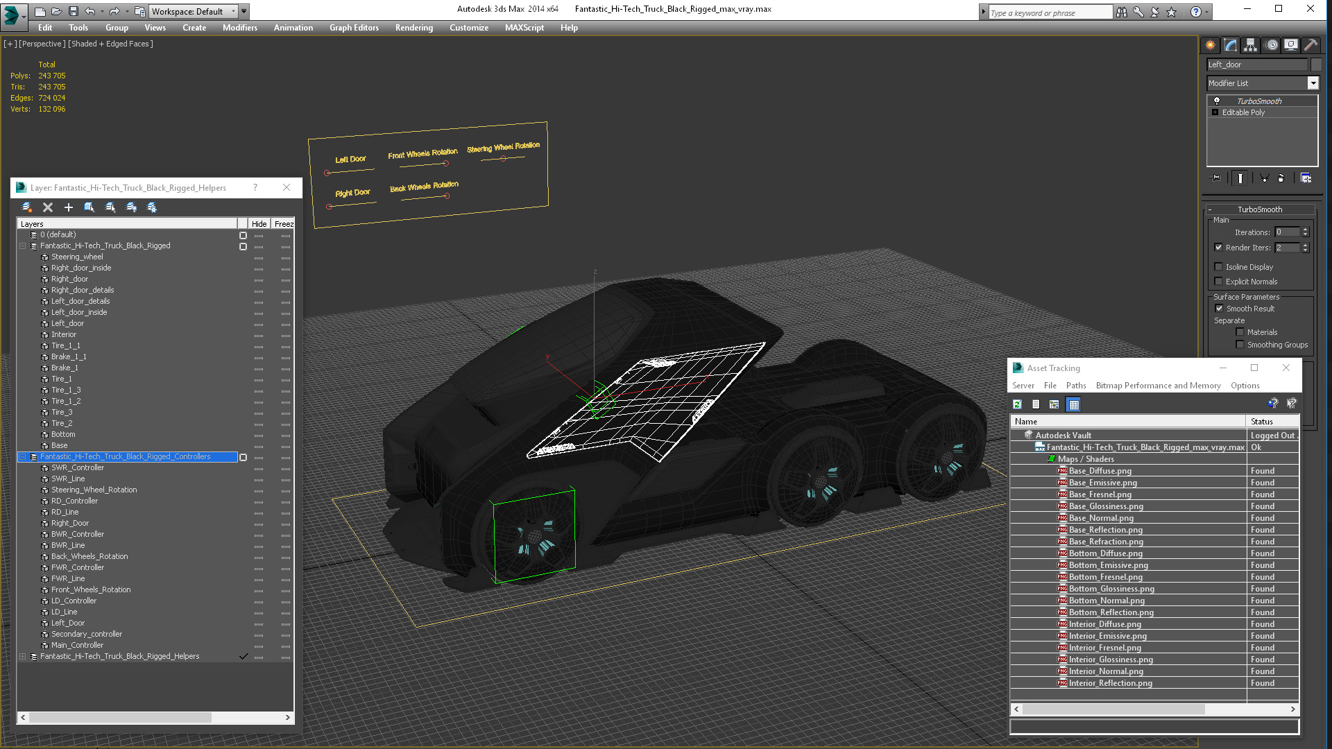3D Fantastic Hi-Tech Truck Black Rigged