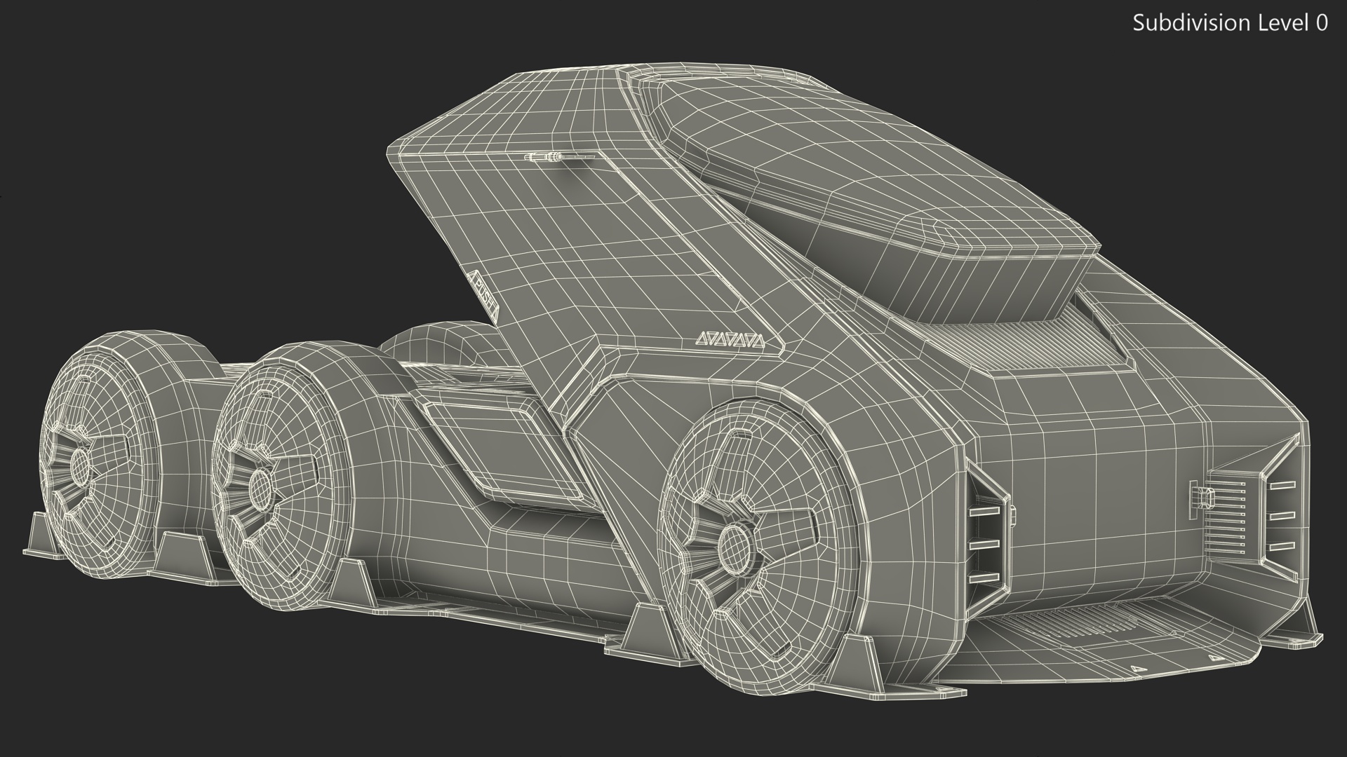 3D Fantastic Hi-Tech Truck Black Rigged