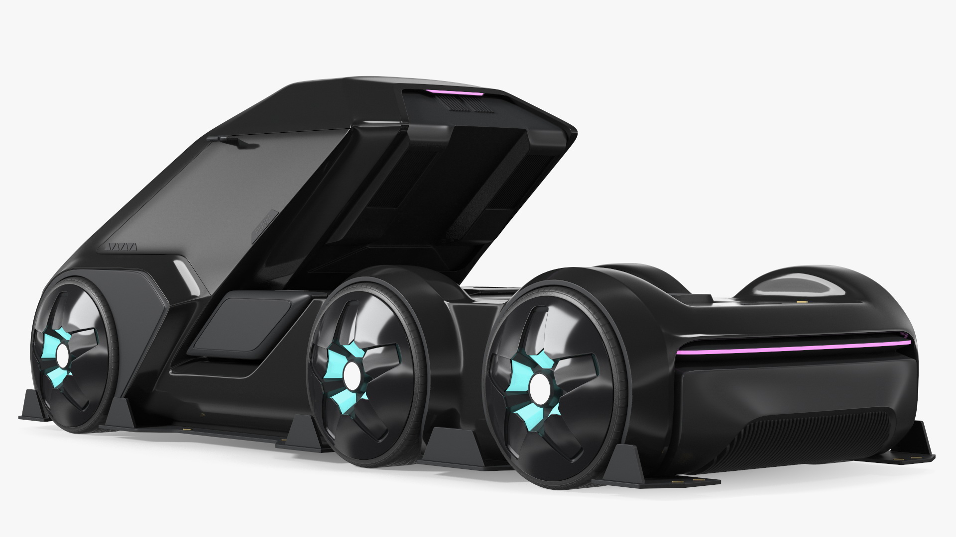 3D Fantastic Hi-Tech Truck Black Rigged