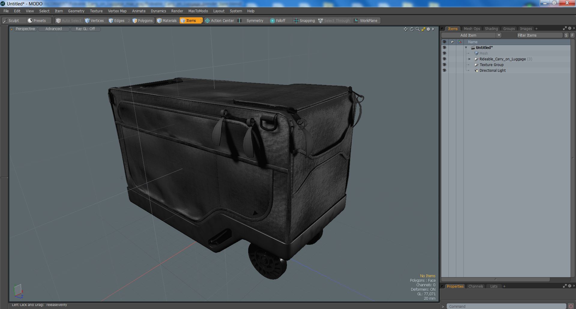 3D model Rideable Carry on Luggage