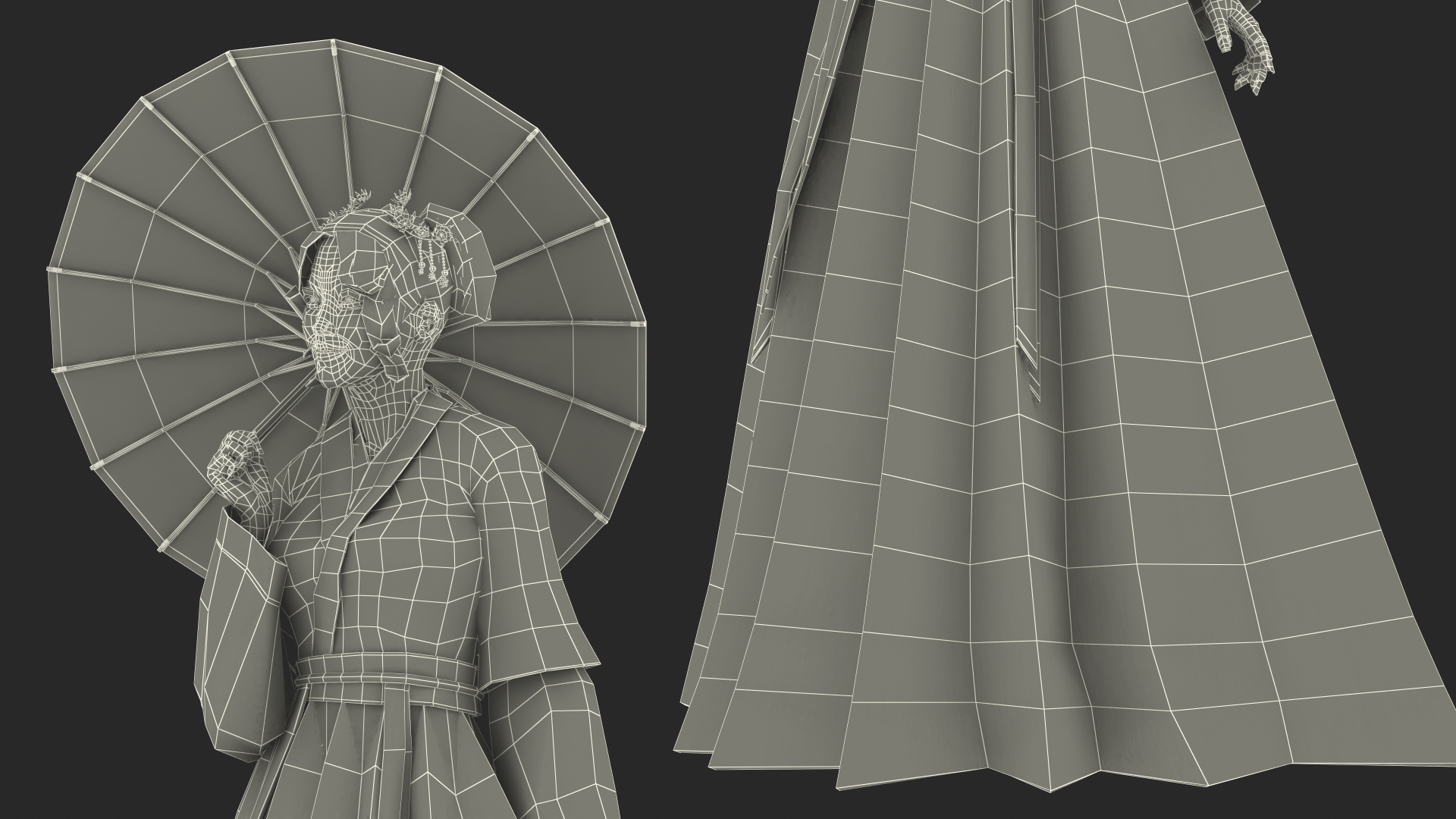 Chinese Traditional Style Woman Walking 3D model