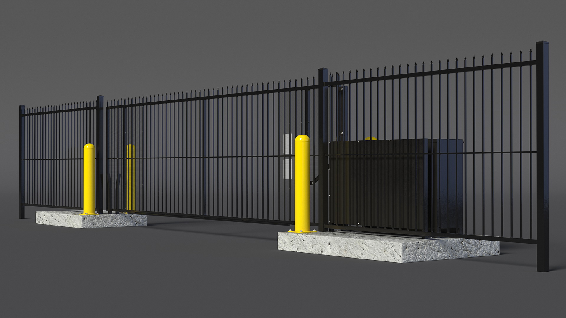 3D model Industrial Vertical Gate Black