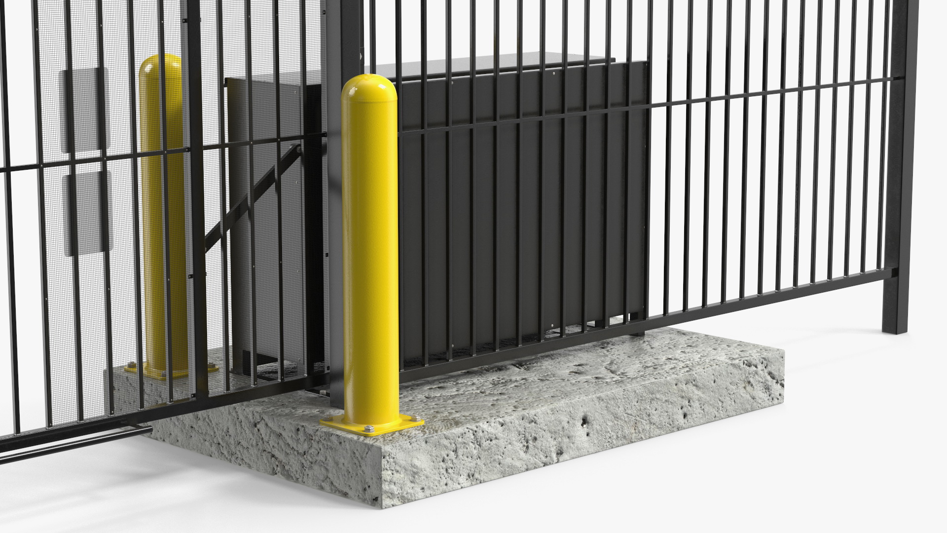 3D model Industrial Vertical Gate Black