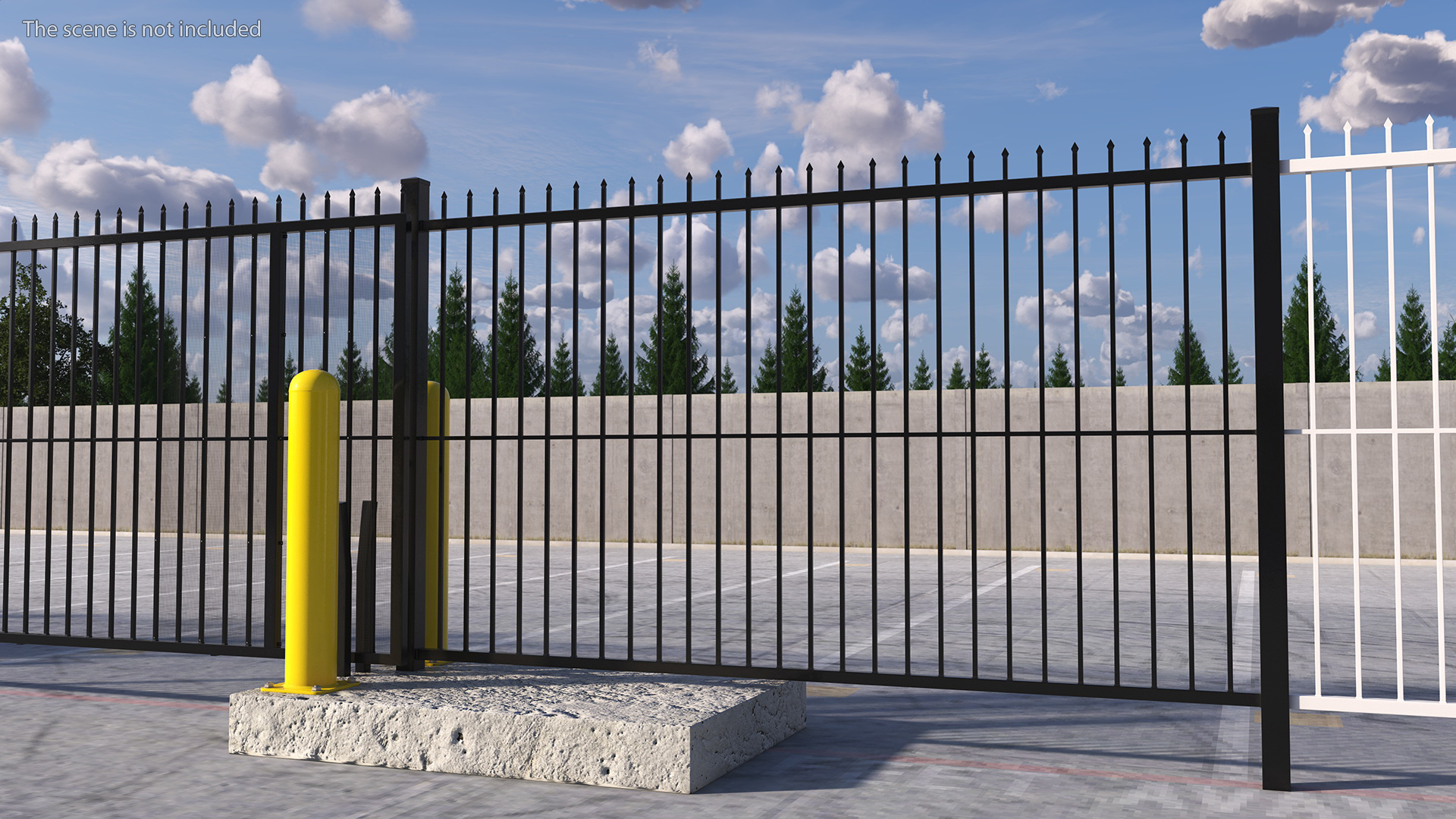 3D model Industrial Vertical Gate Black