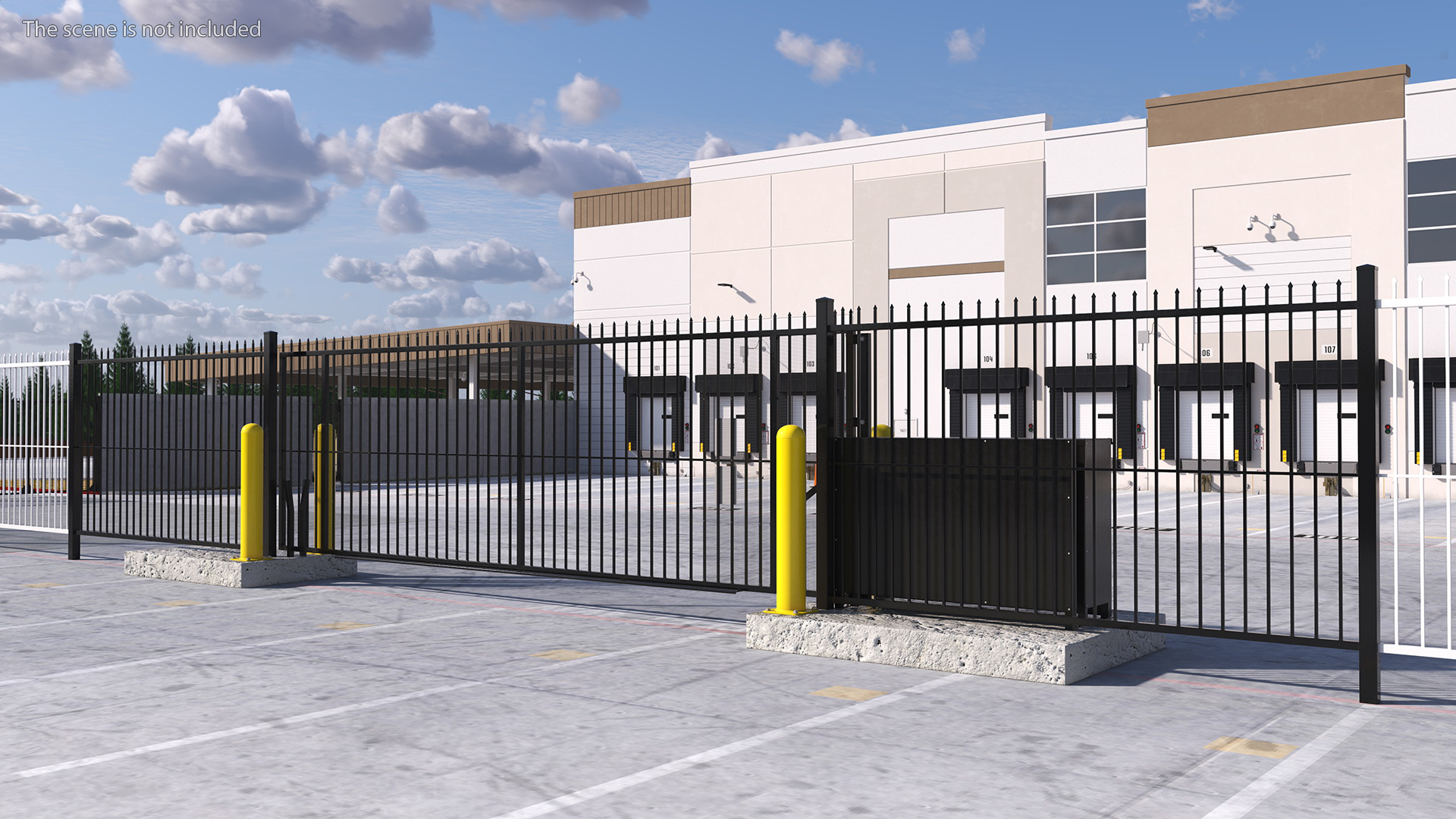3D model Industrial Vertical Gate Black