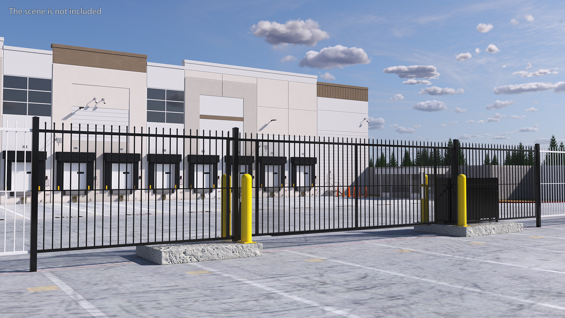3D model Industrial Vertical Gate Black