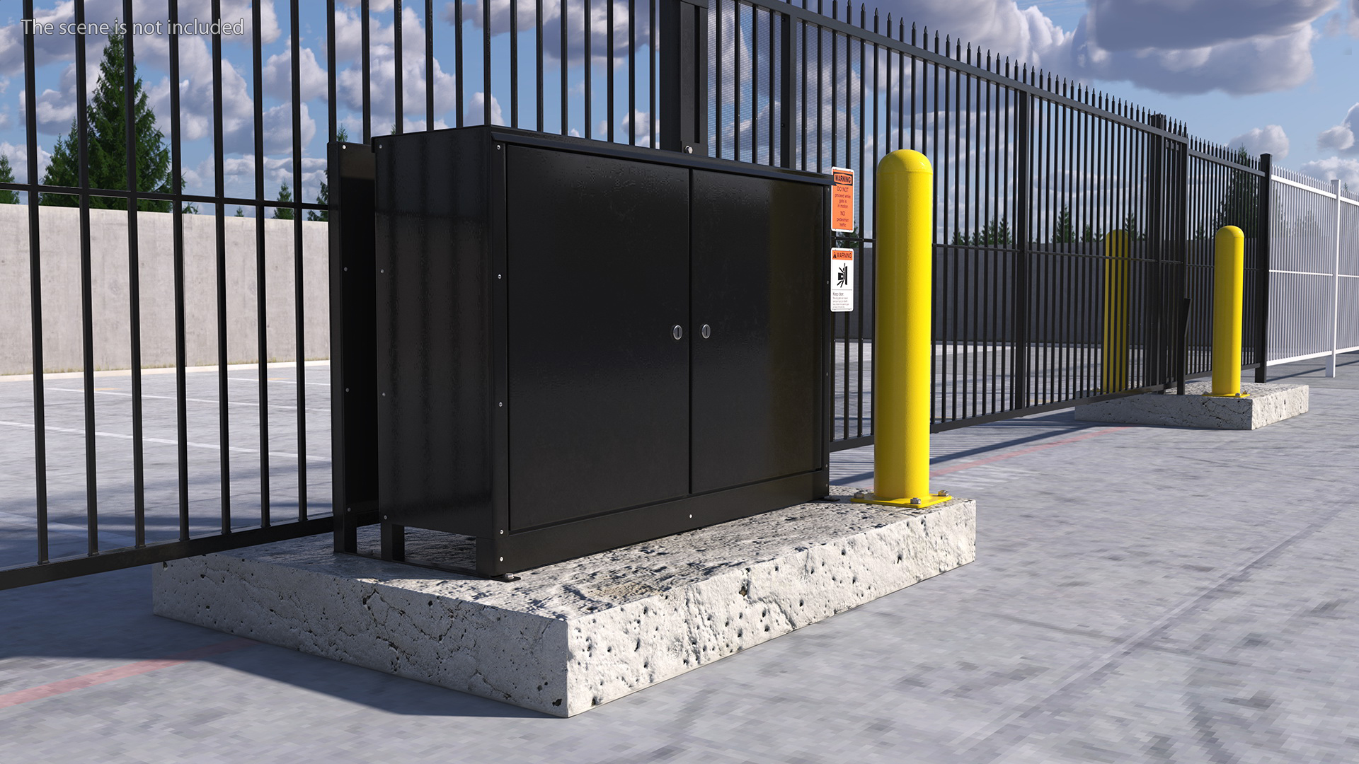 3D model Industrial Vertical Gate Black