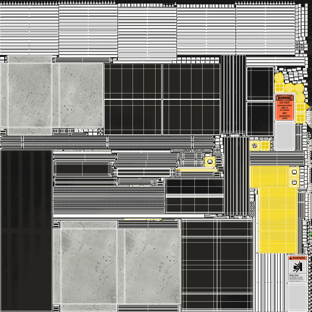 3D model Industrial Vertical Gate Black