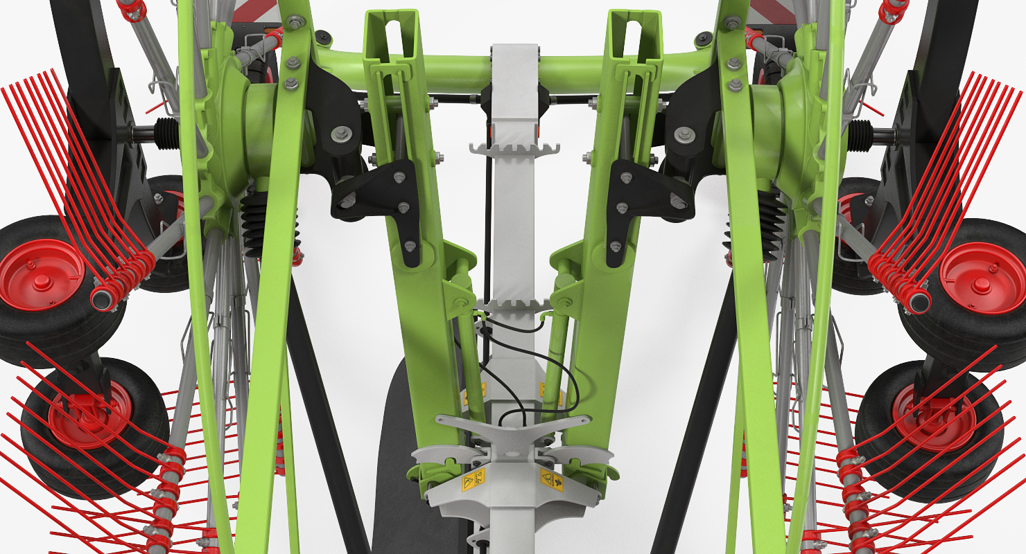 Tractor with Twin Rotor Rake Claas Liner 2700 Parked 3D