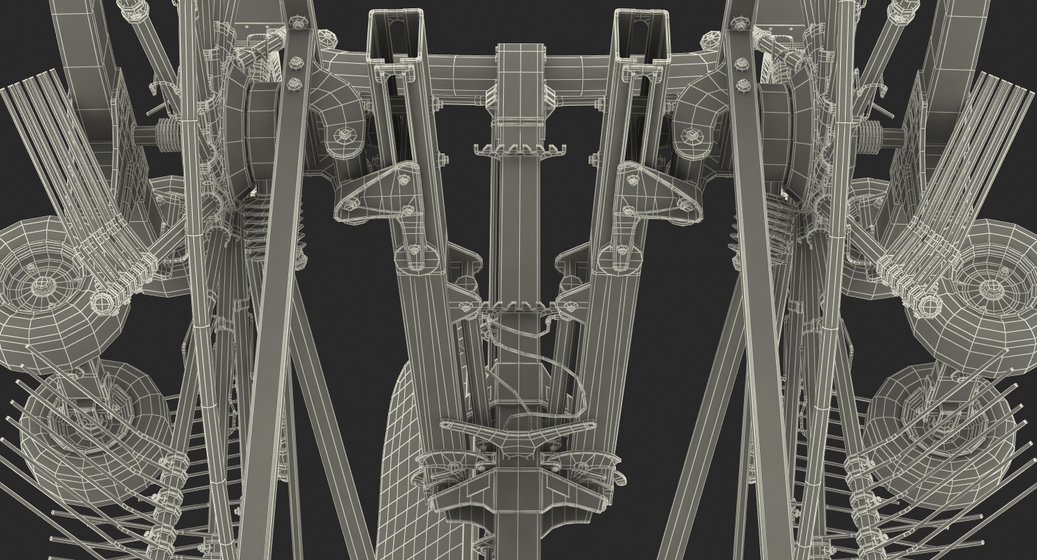 Tractor with Twin Rotor Rake Claas Liner 2700 Parked 3D