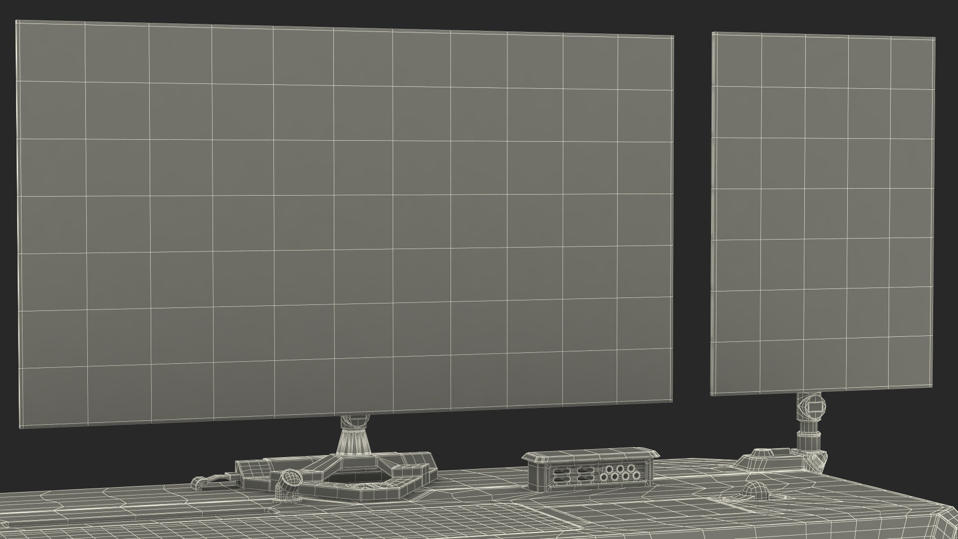 An Astronaut Input Data into Sci-fi Computer 3D model