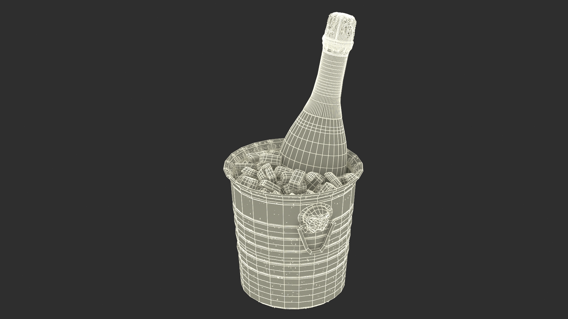 3D Freixenet Sparkling Wine in a Bucket of Ice model