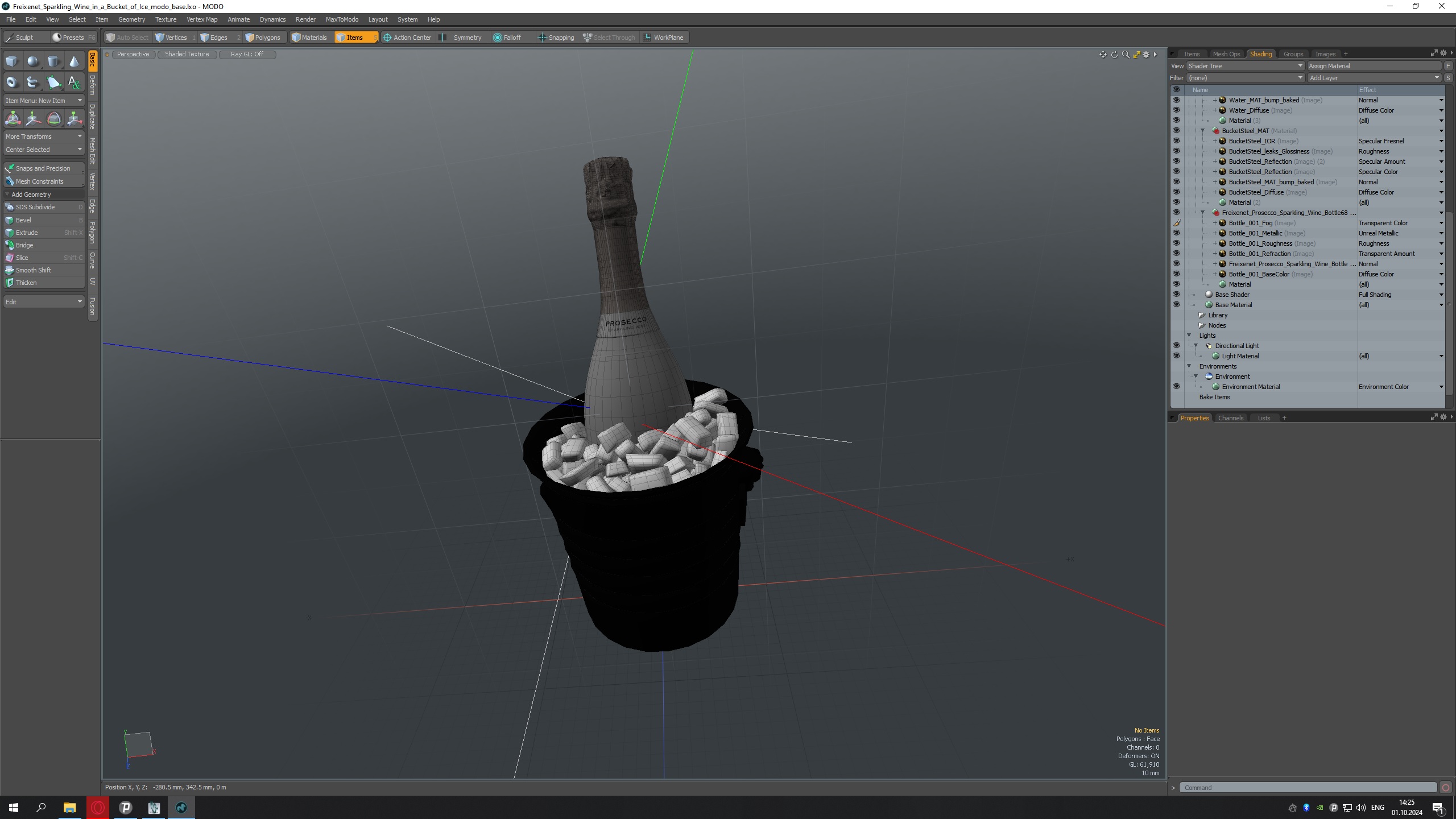 3D Freixenet Sparkling Wine in a Bucket of Ice model