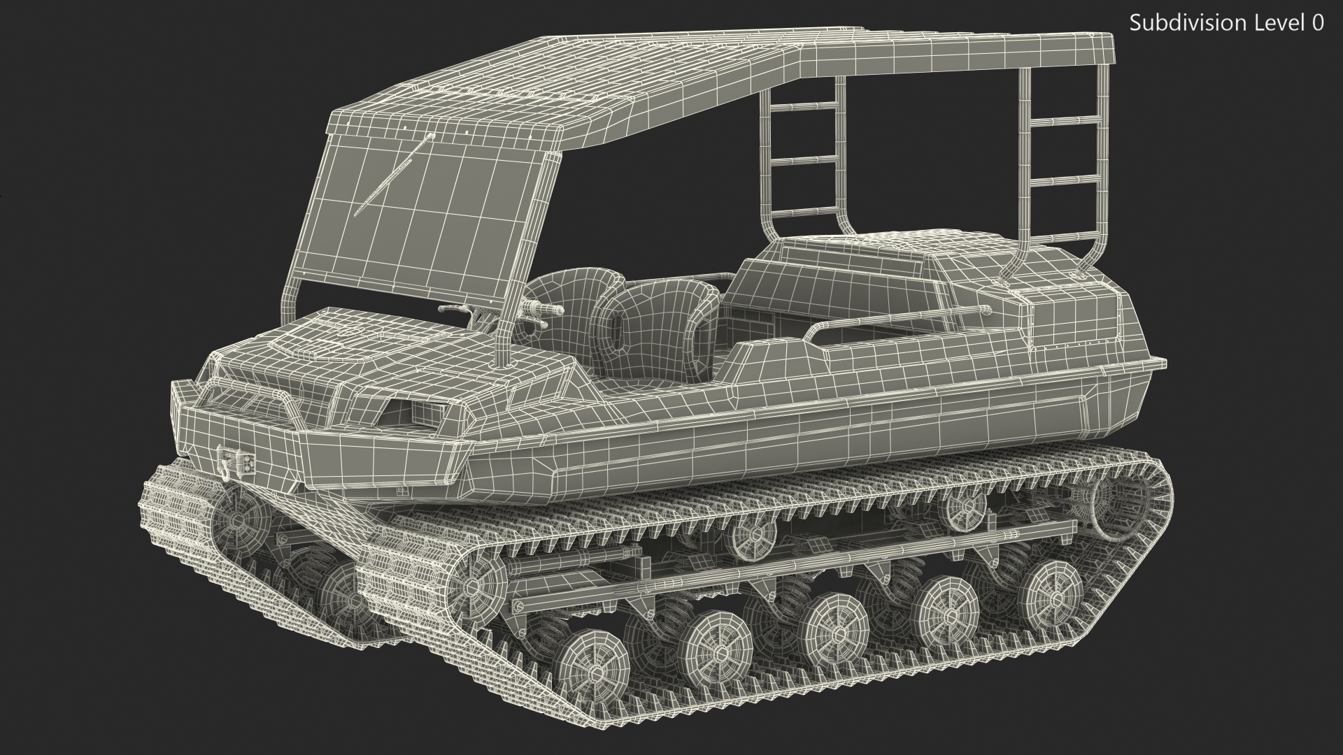 3D Dirty Tinger Track Vehicle Rigged model