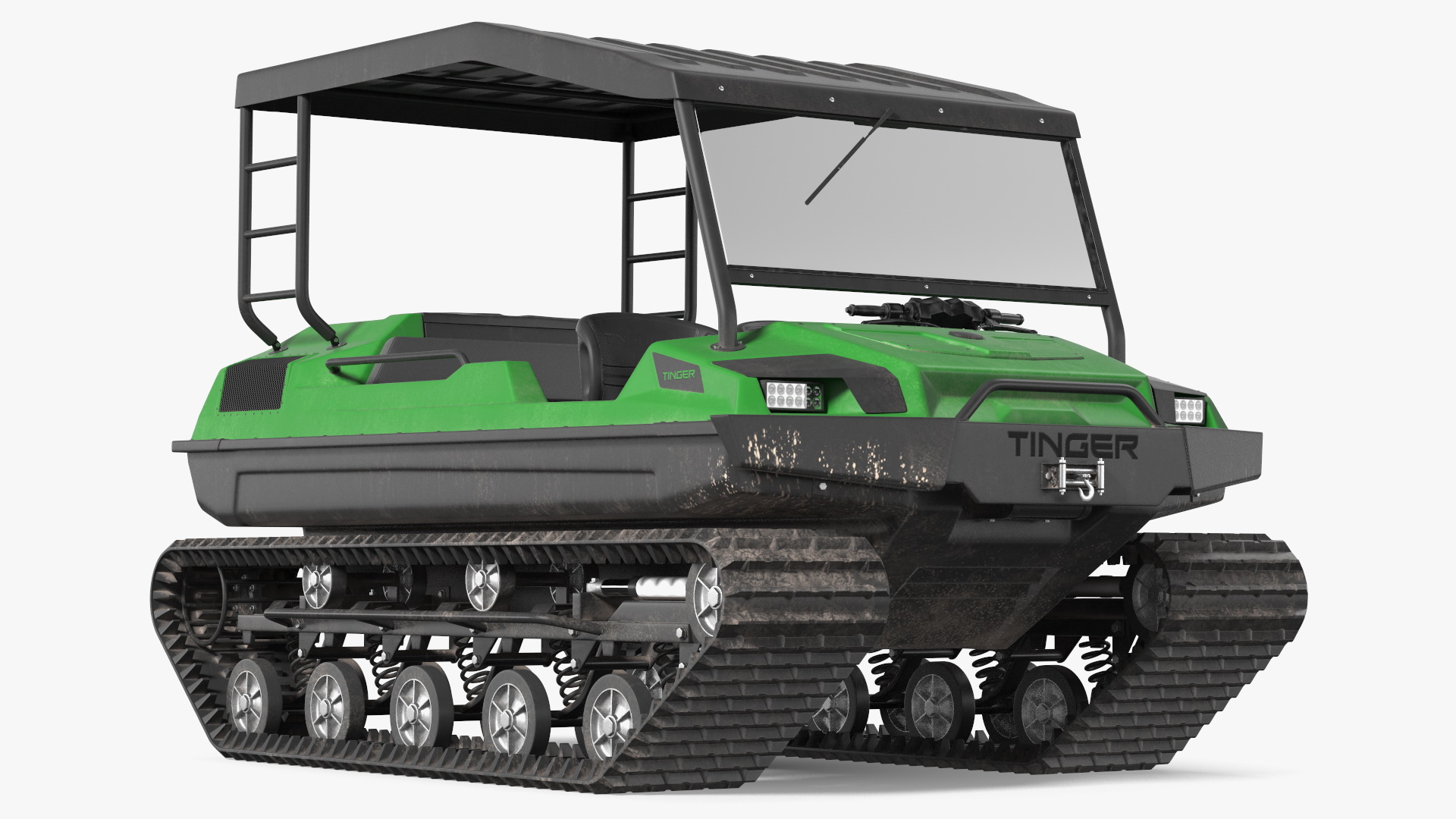 3D Dirty Tinger Track Vehicle Rigged model