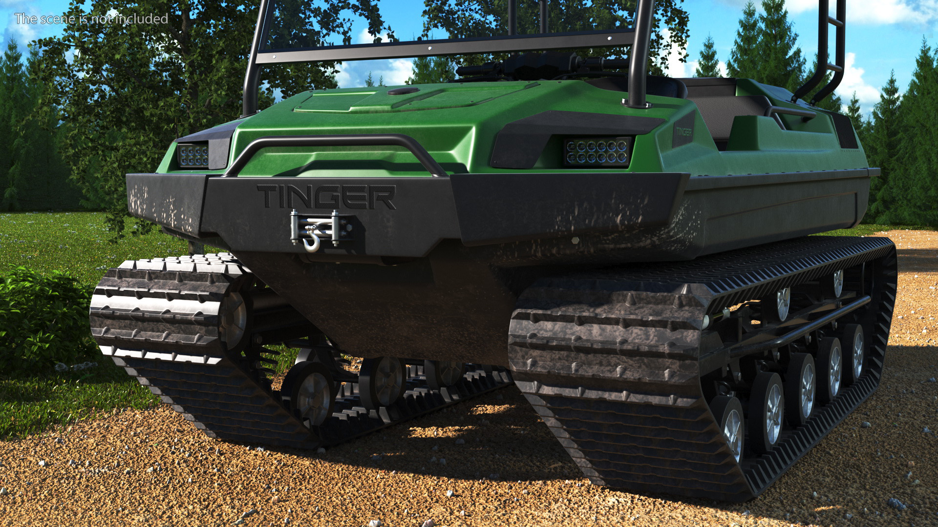 3D Dirty Tinger Track Vehicle Rigged model