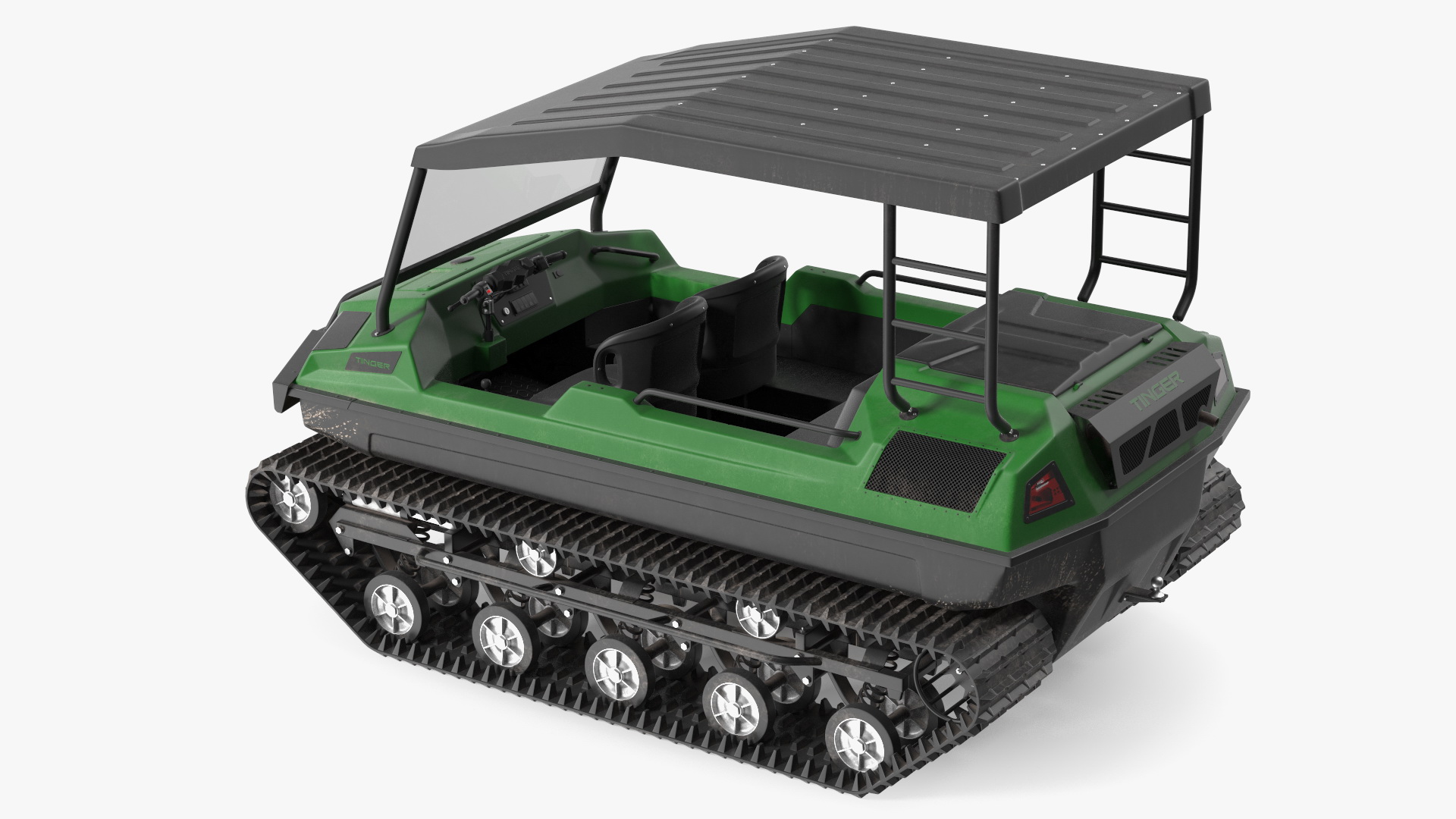 3D Dirty Tinger Track Vehicle Rigged model