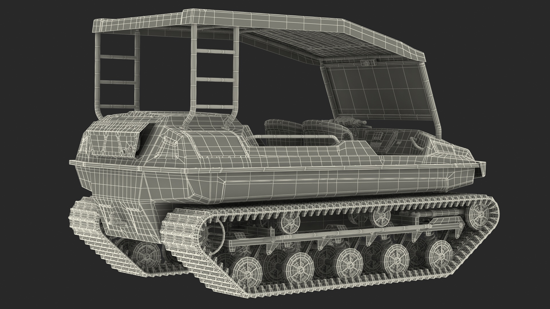 3D Dirty Tinger Track Vehicle Rigged model