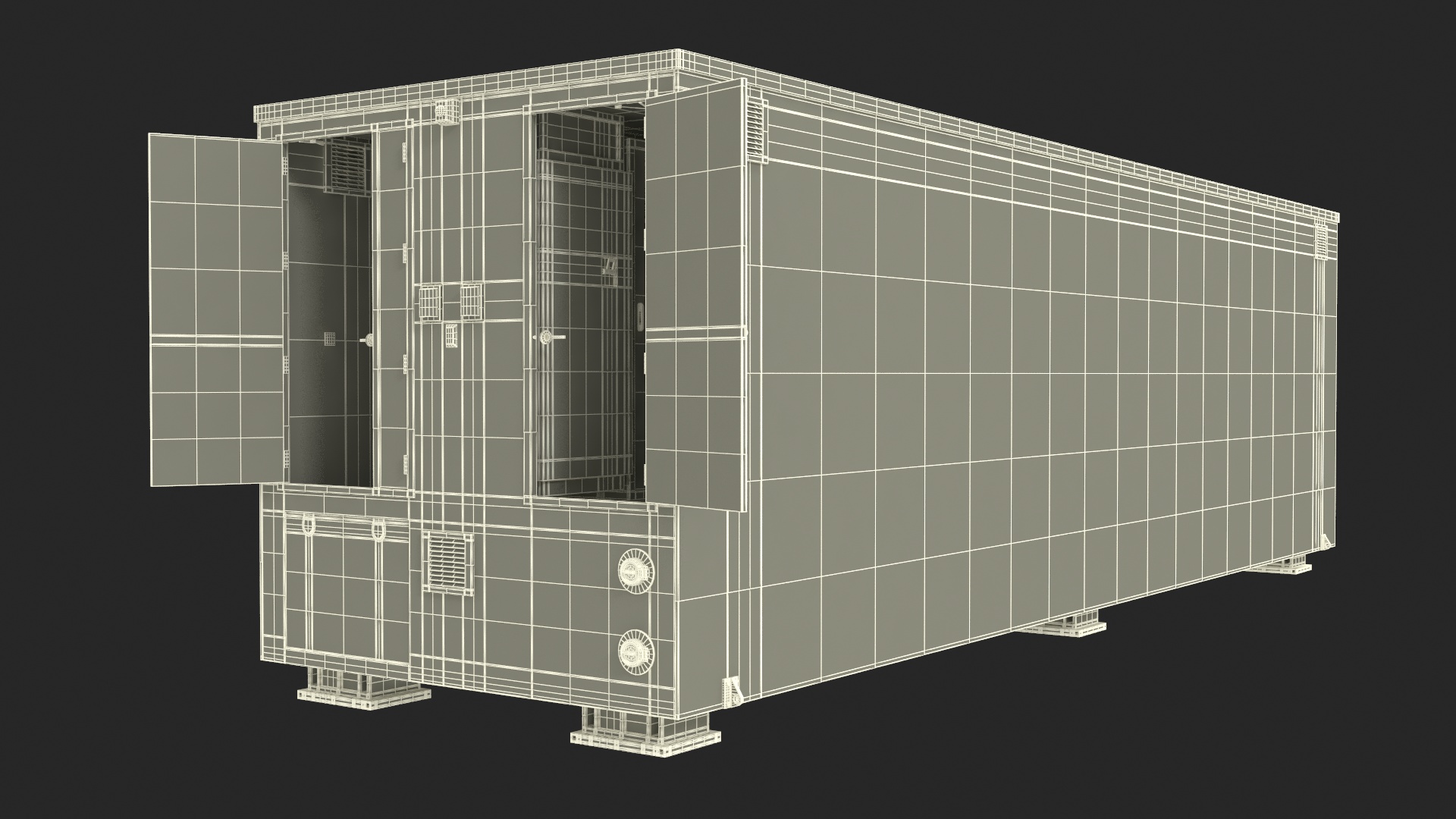 Container Data Center Simple Interior 3D