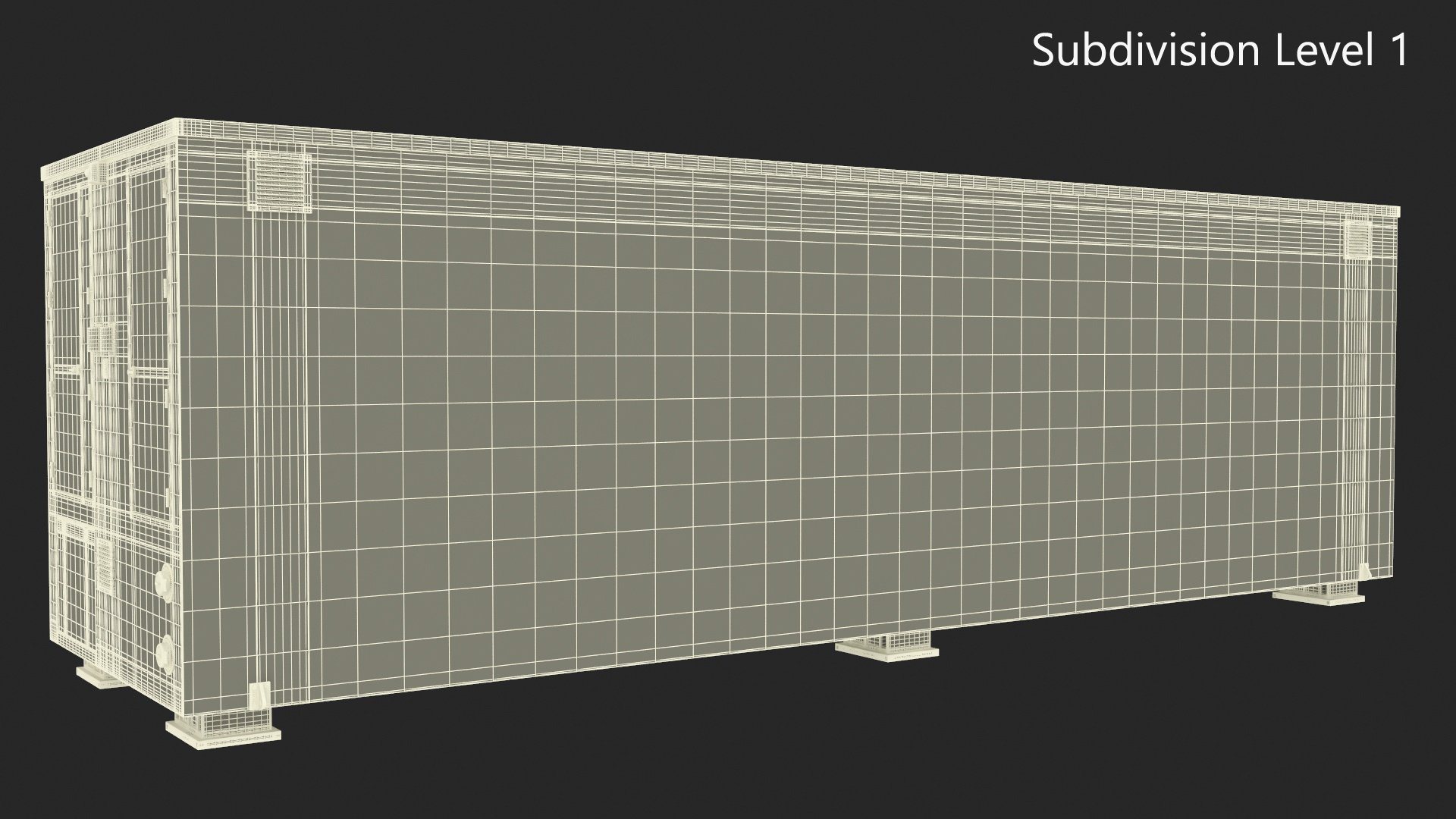 Container Data Center Simple Interior 3D