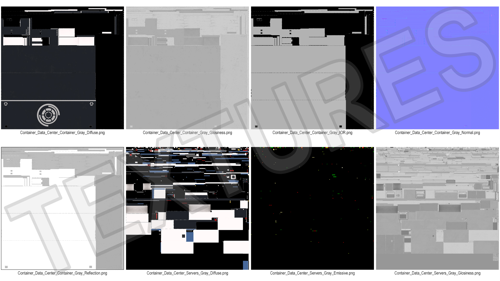Container Data Center Simple Interior 3D