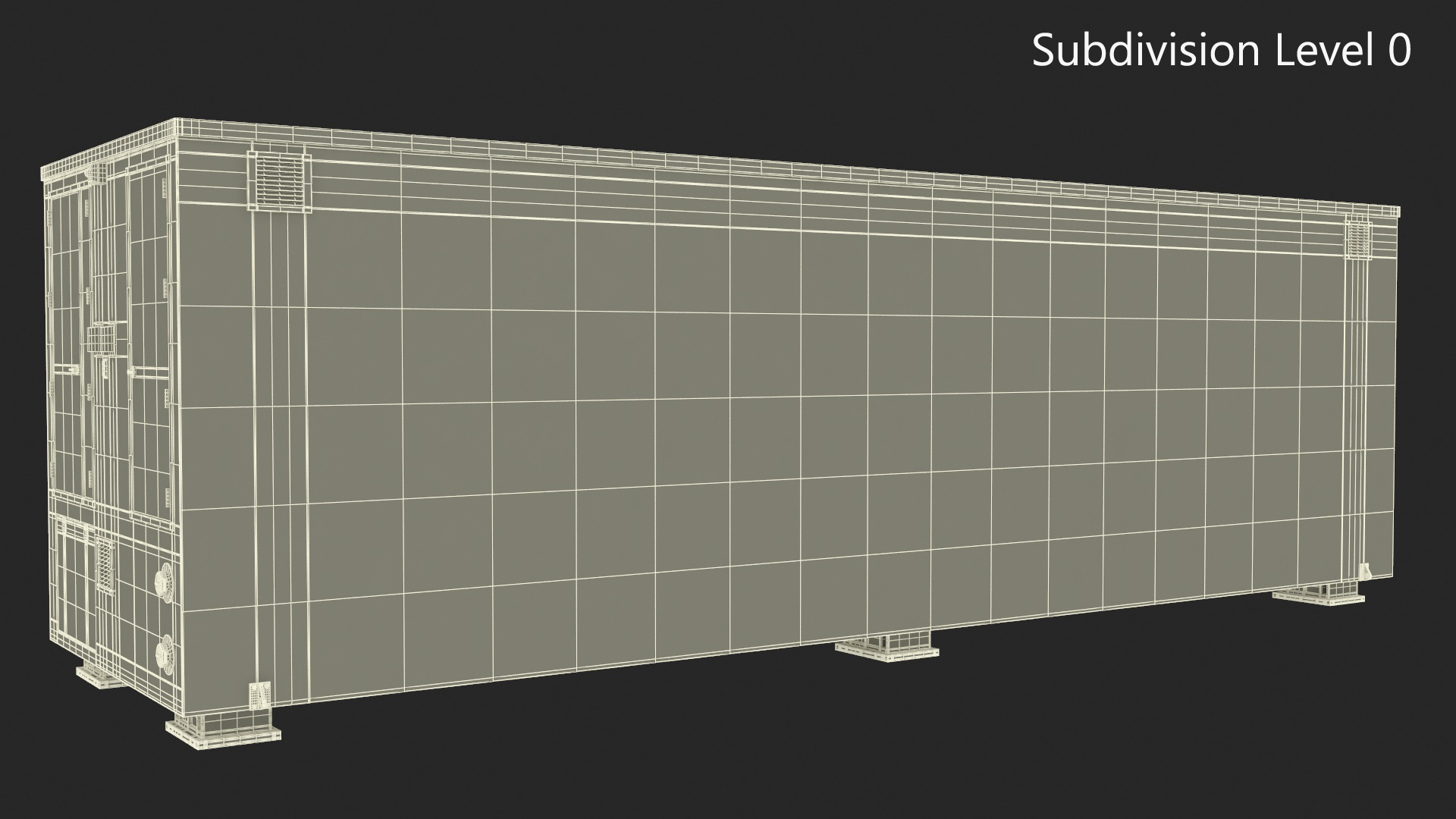 Container Data Center Simple Interior 3D
