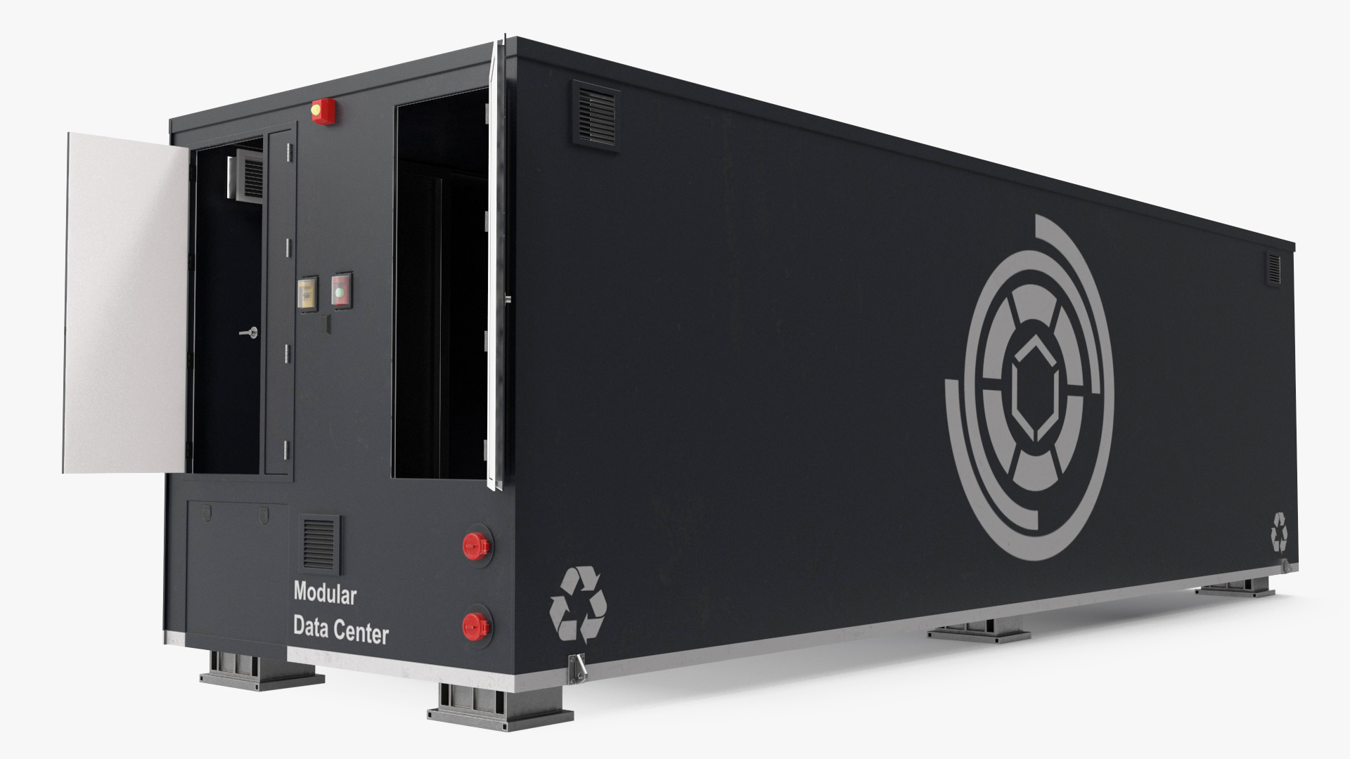 Container Data Center Simple Interior 3D