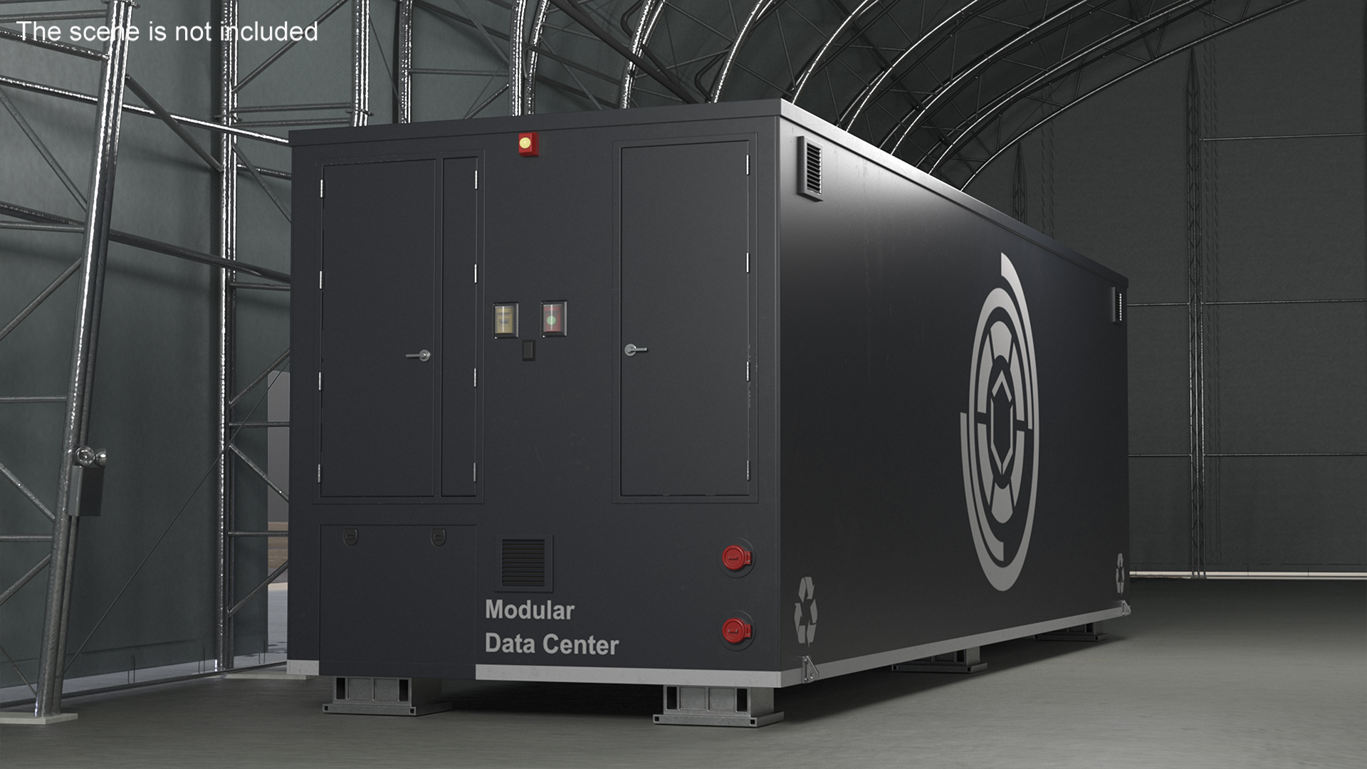 Container Data Center Simple Interior 3D