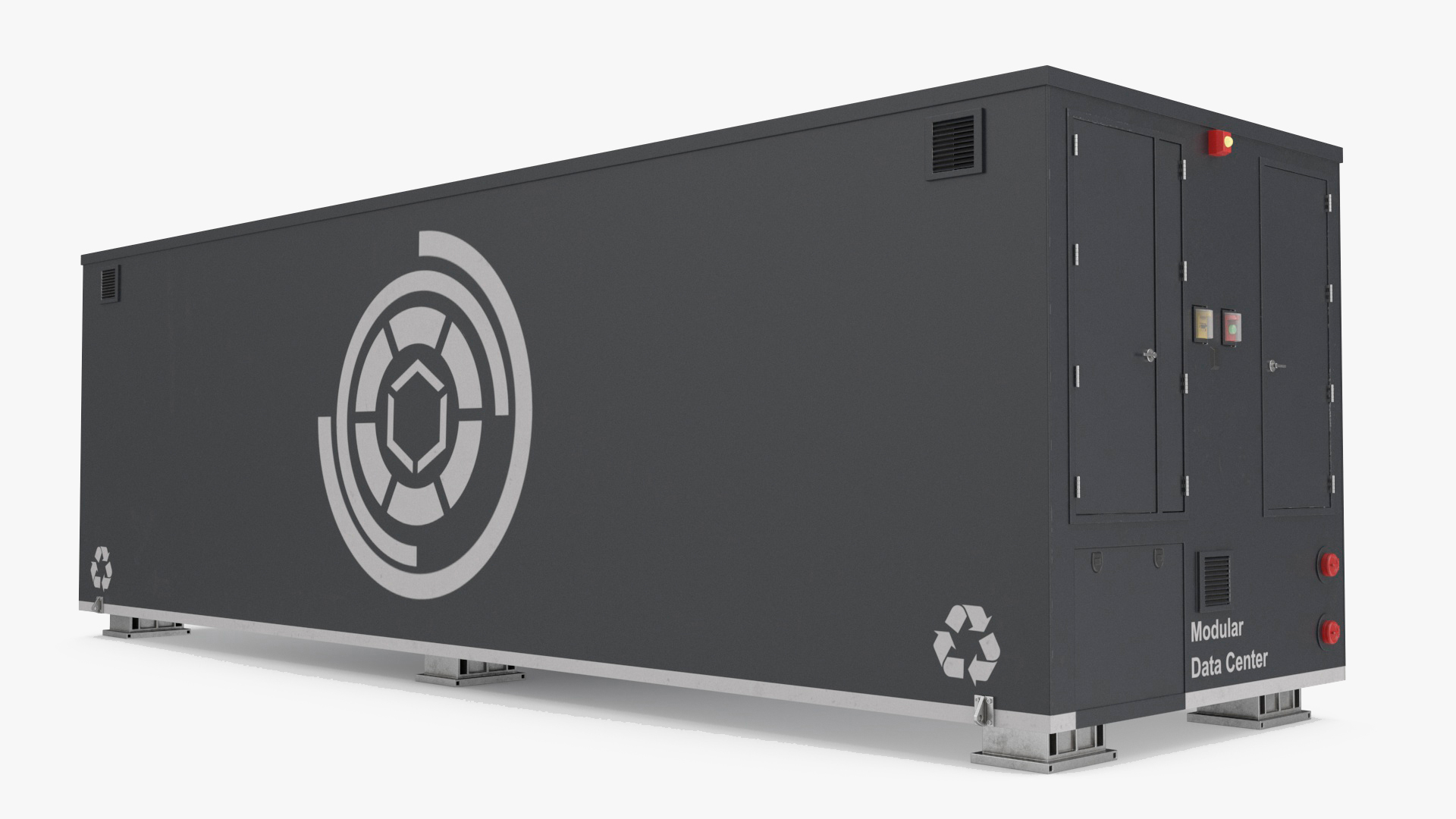 Container Data Center Simple Interior 3D
