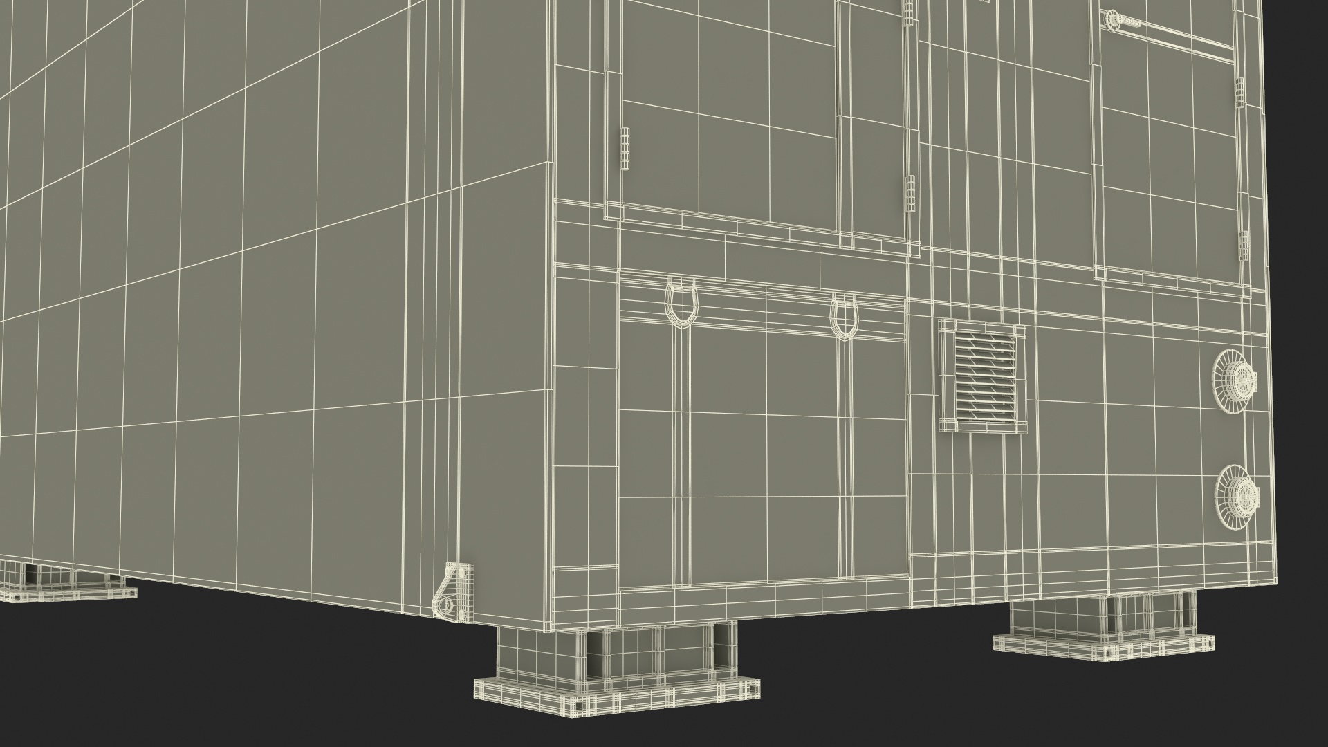 Container Data Center Simple Interior 3D