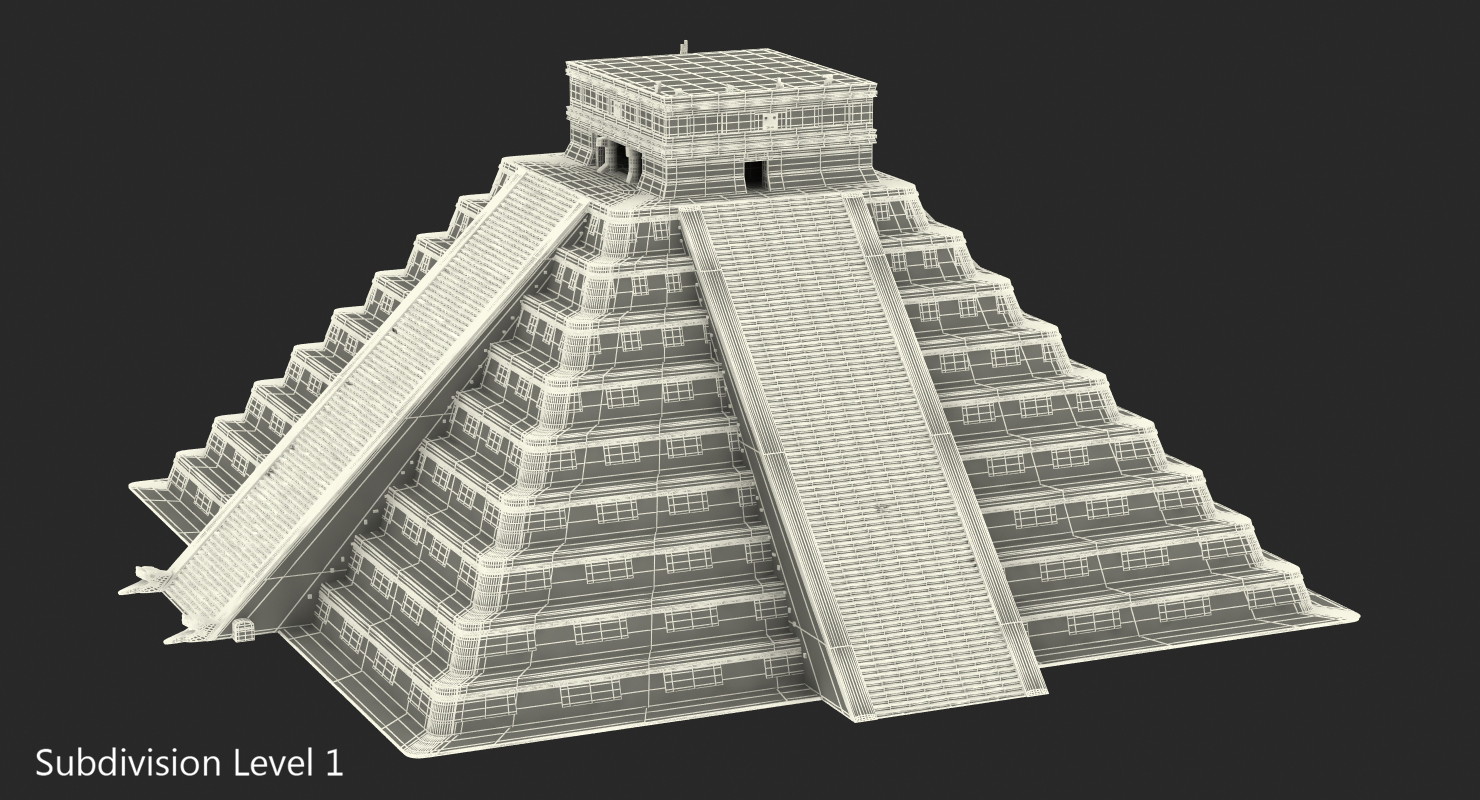 Kukulkan Temple Mayan Pyramid 3D model