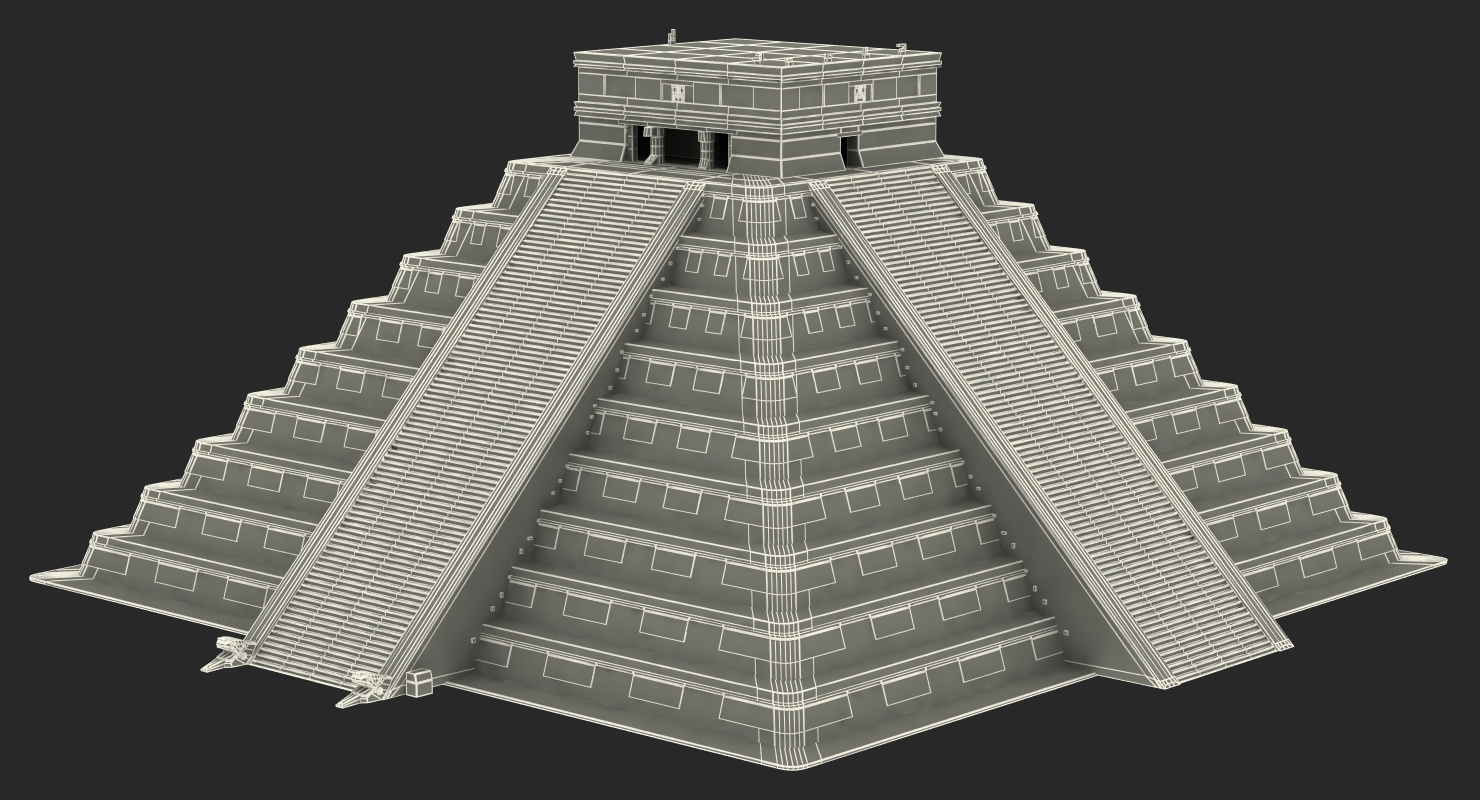 Kukulkan Temple Mayan Pyramid 3D model