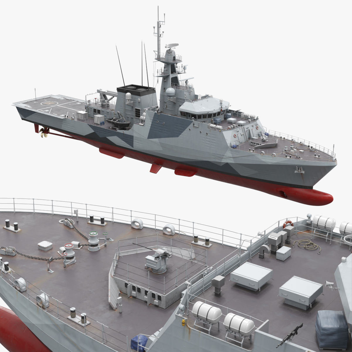 Naval River Class Offshore Patrol Ship 3D model preview