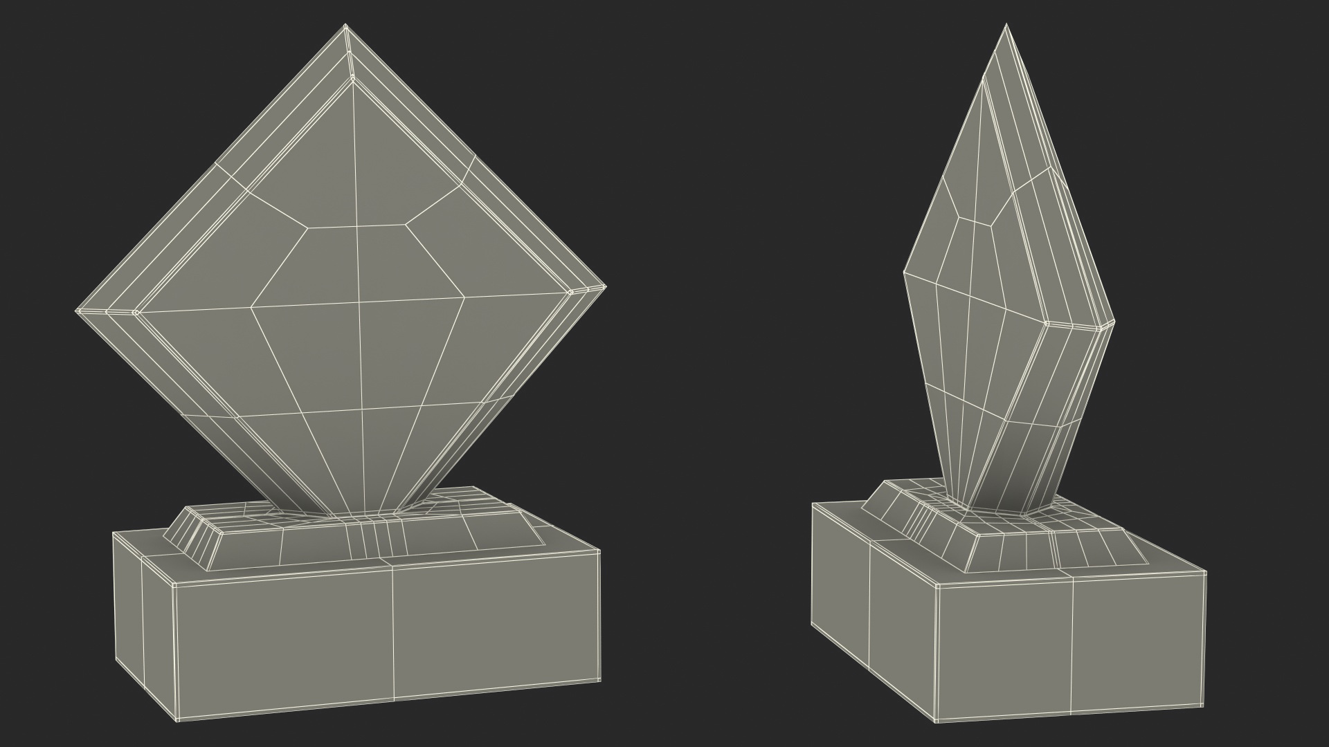 3D Rectangle Glass Award Trophy model