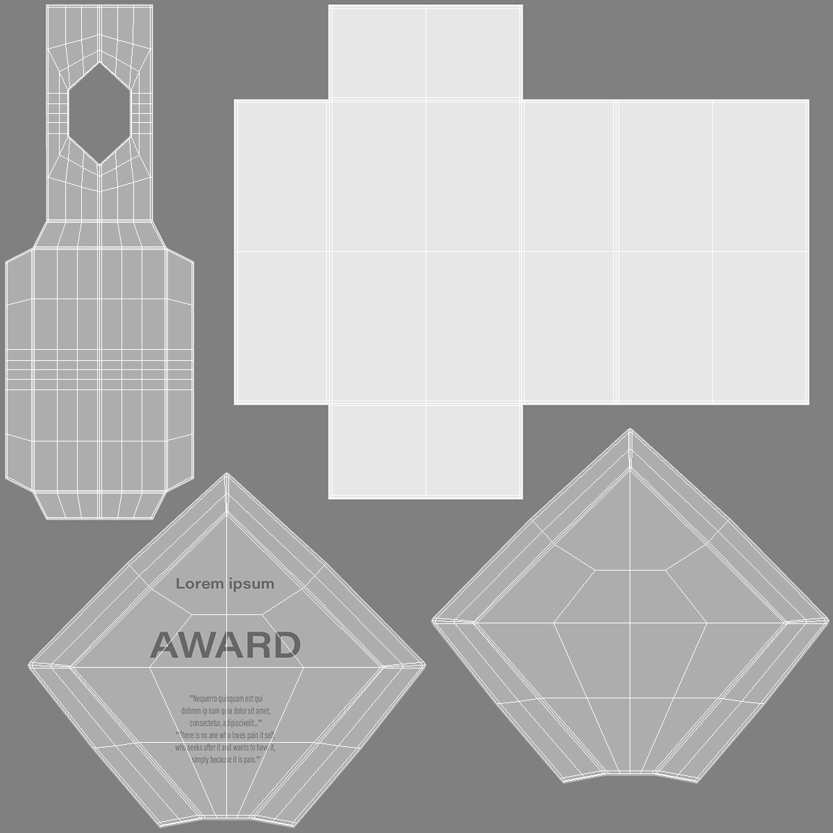3D Rectangle Glass Award Trophy model