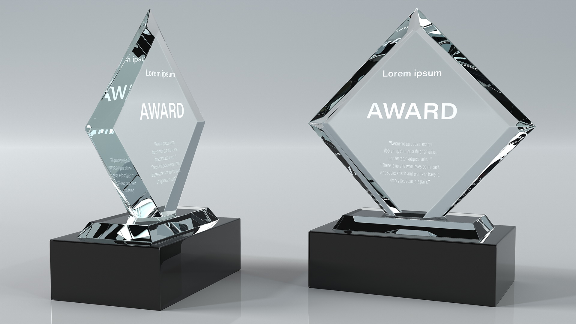3D Rectangle Glass Award Trophy model