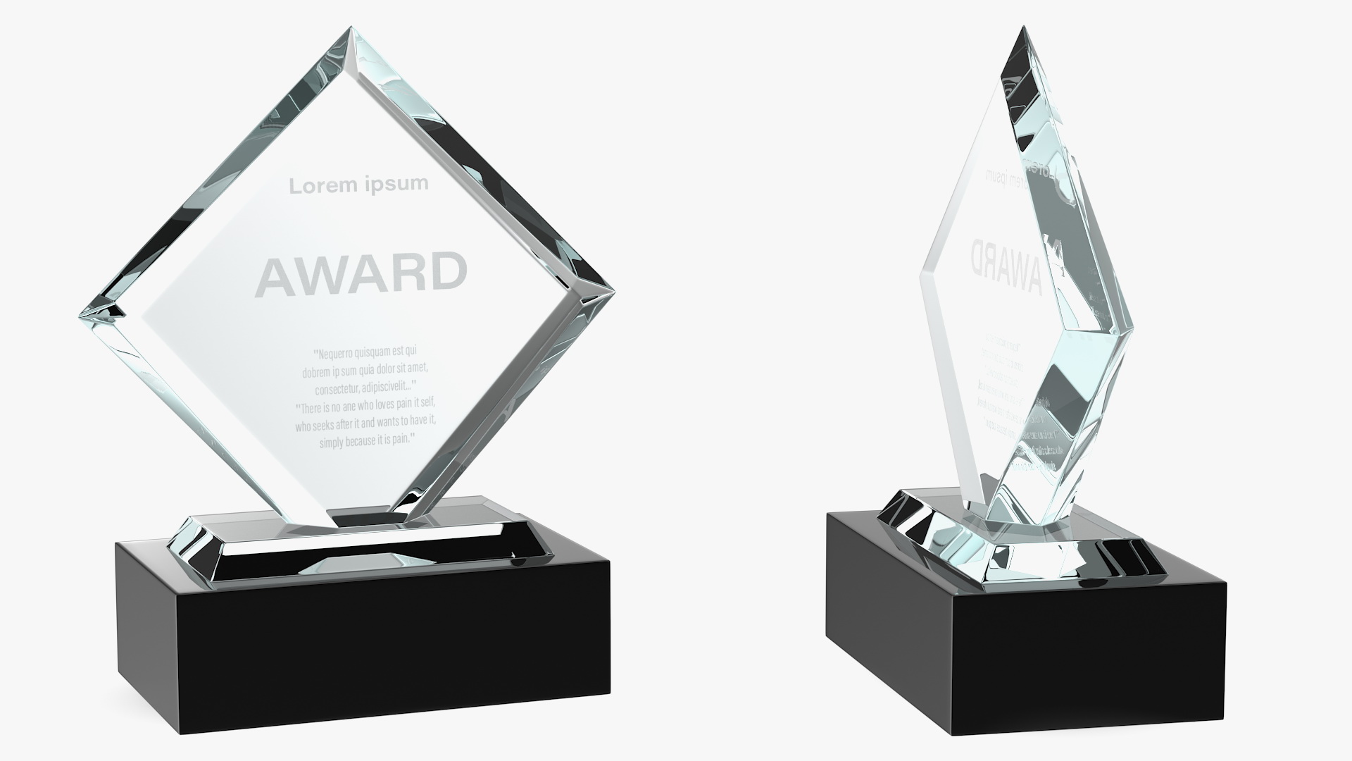 3D Rectangle Glass Award Trophy model