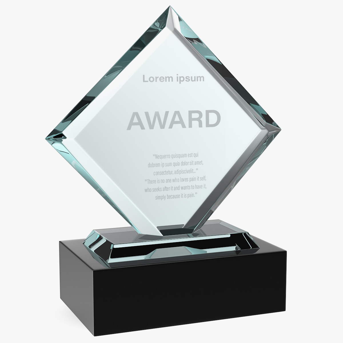3D Rectangle Glass Award Trophy model