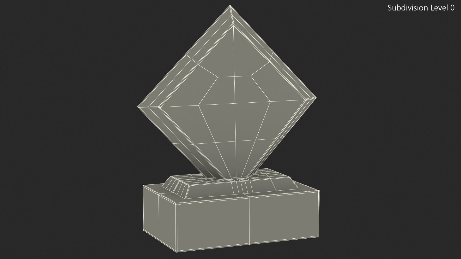 3D Rectangle Glass Award Trophy model
