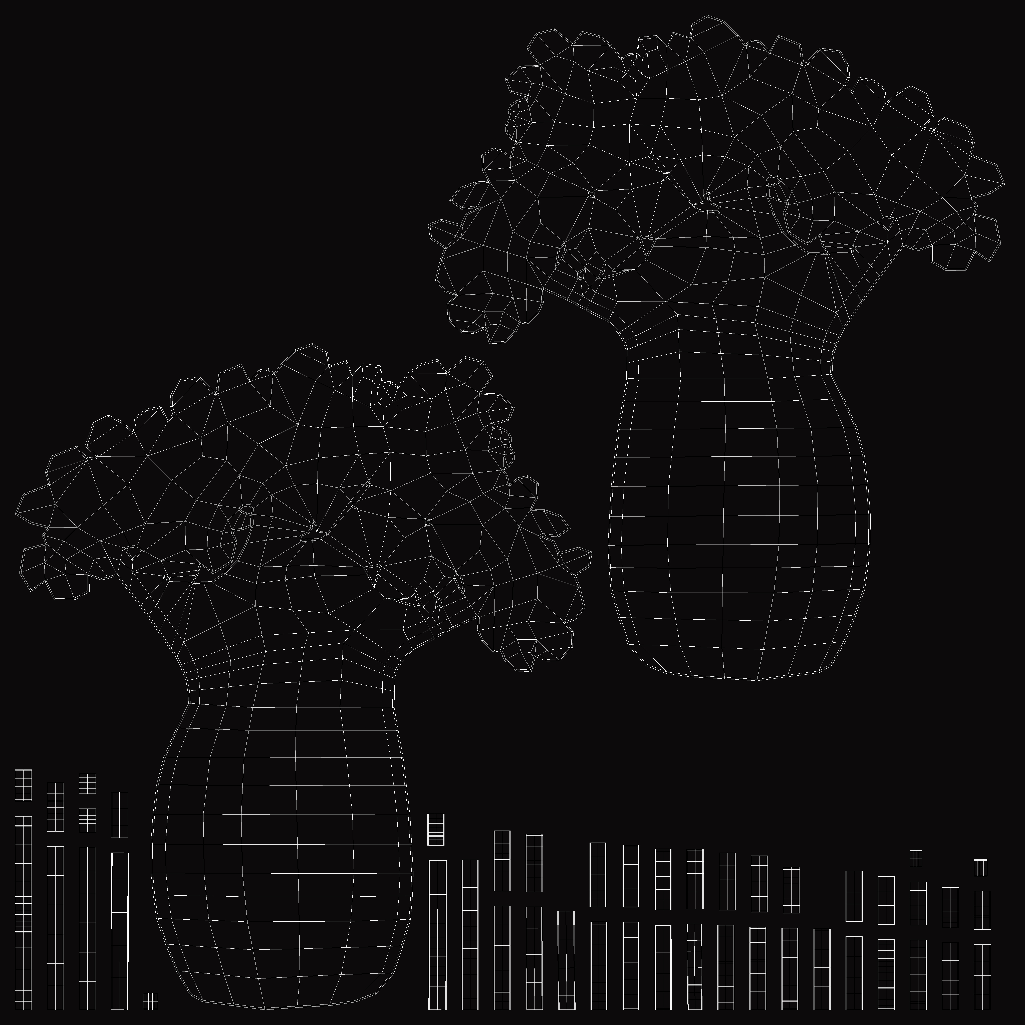Baobab Silhouette 3D