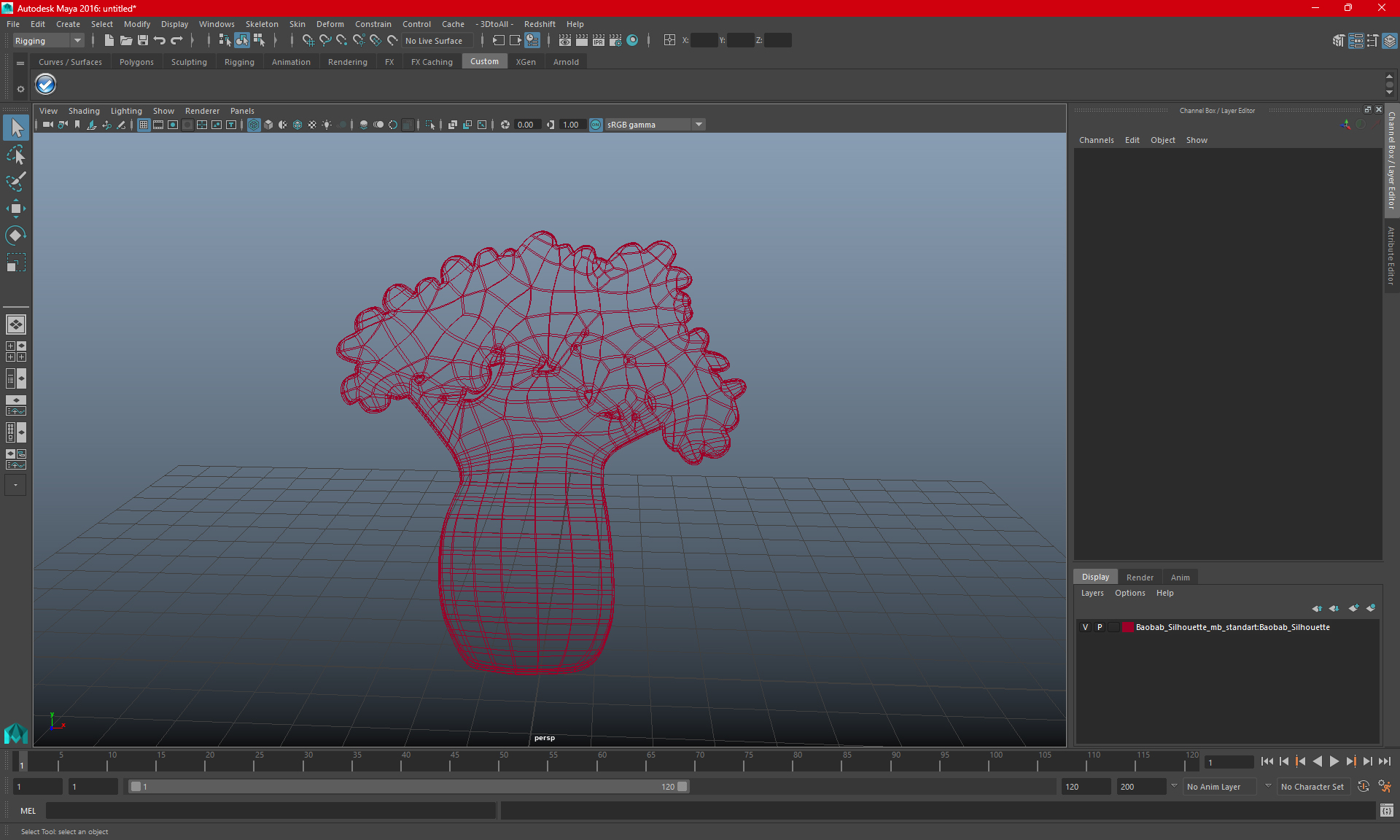 Baobab Silhouette 3D