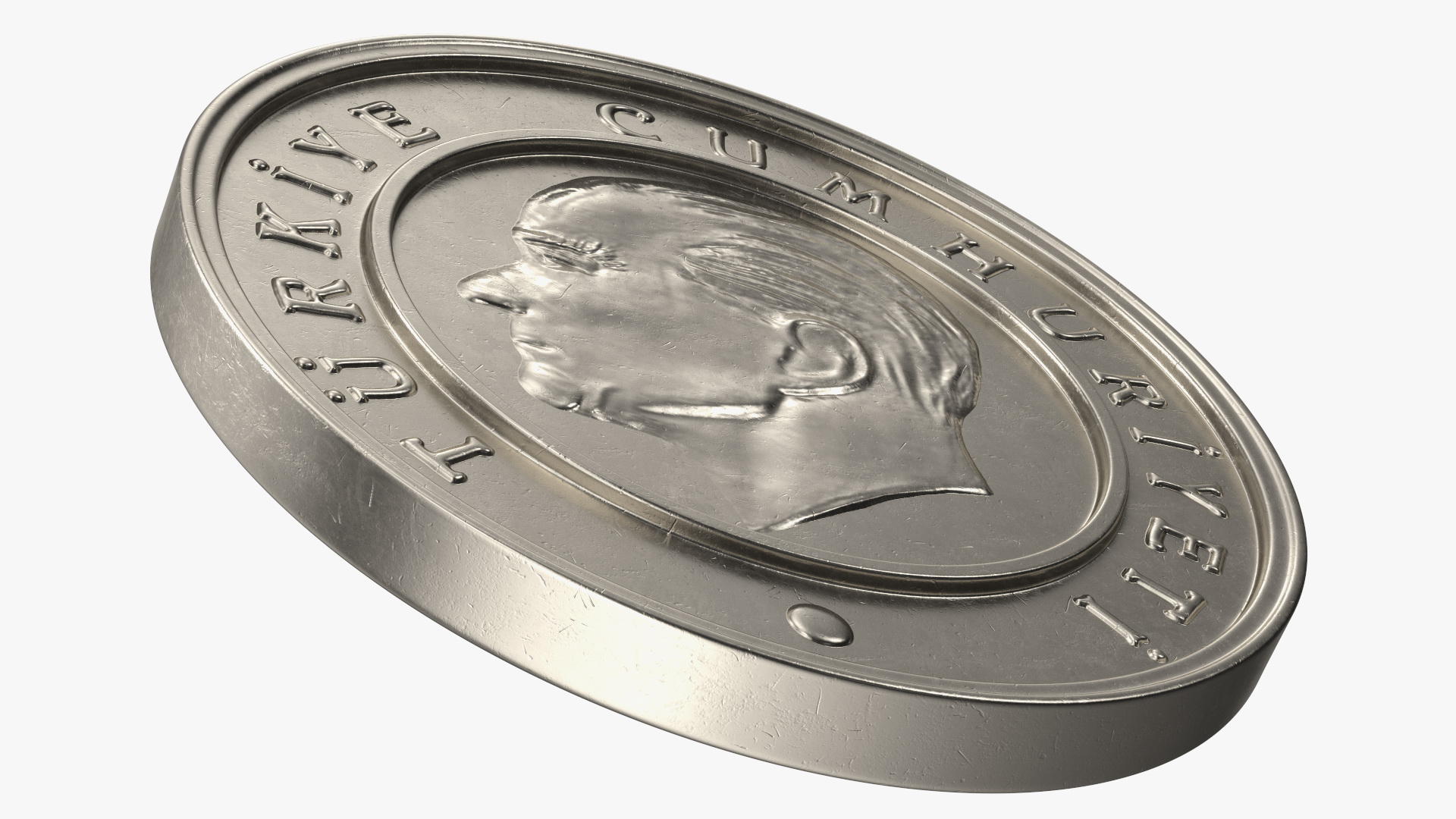 3D Turkish Coin 10 Kurus