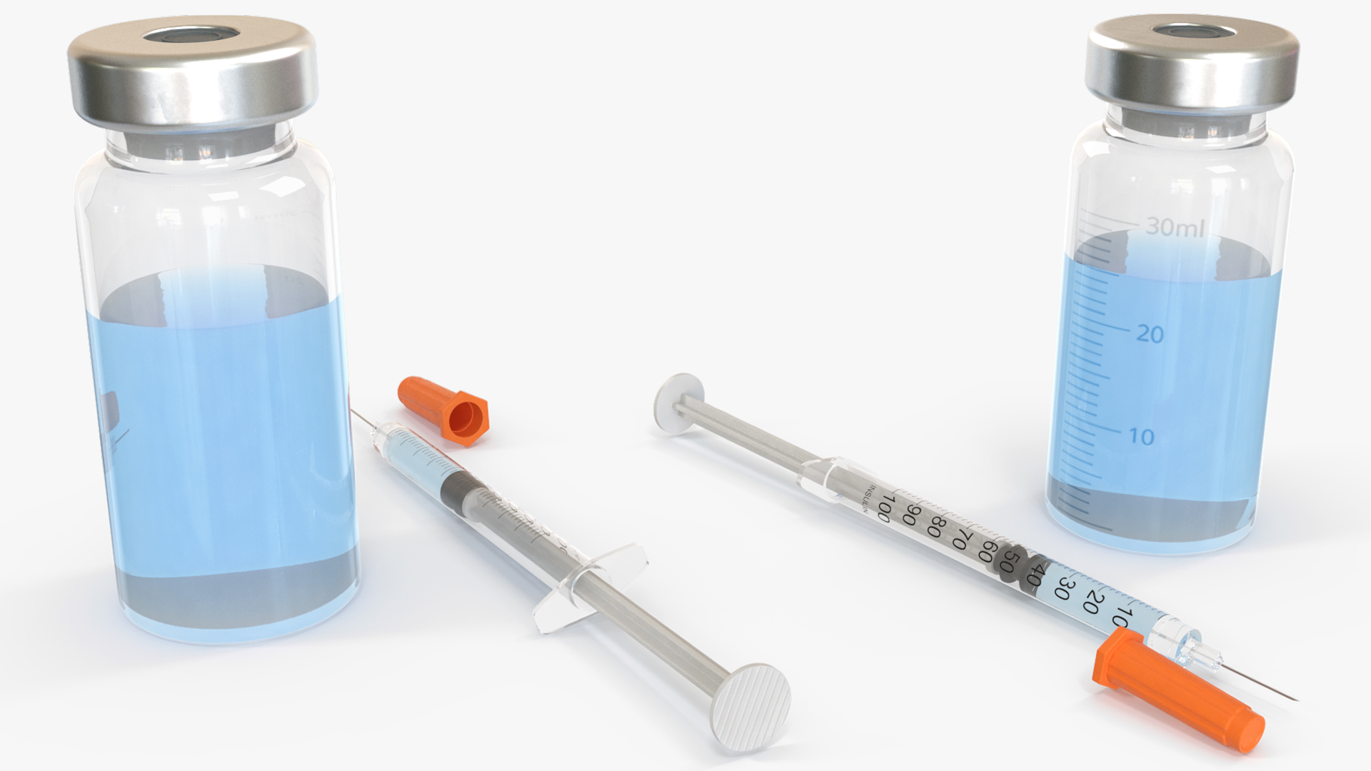 Medical Vial with 1Ml Syringe Orange - view 3