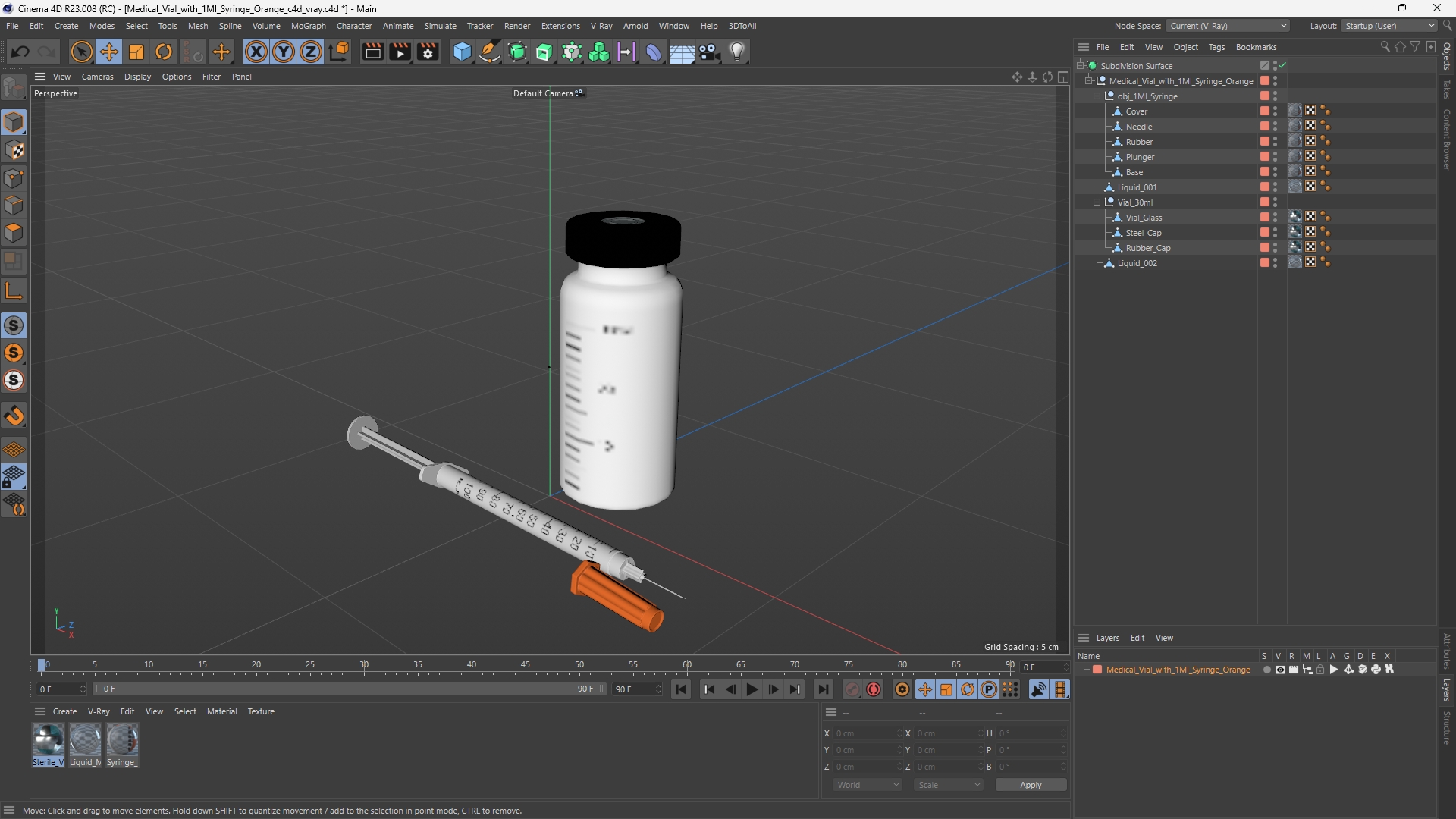Medical Vial with 1Ml Syringe Orange - view 12
