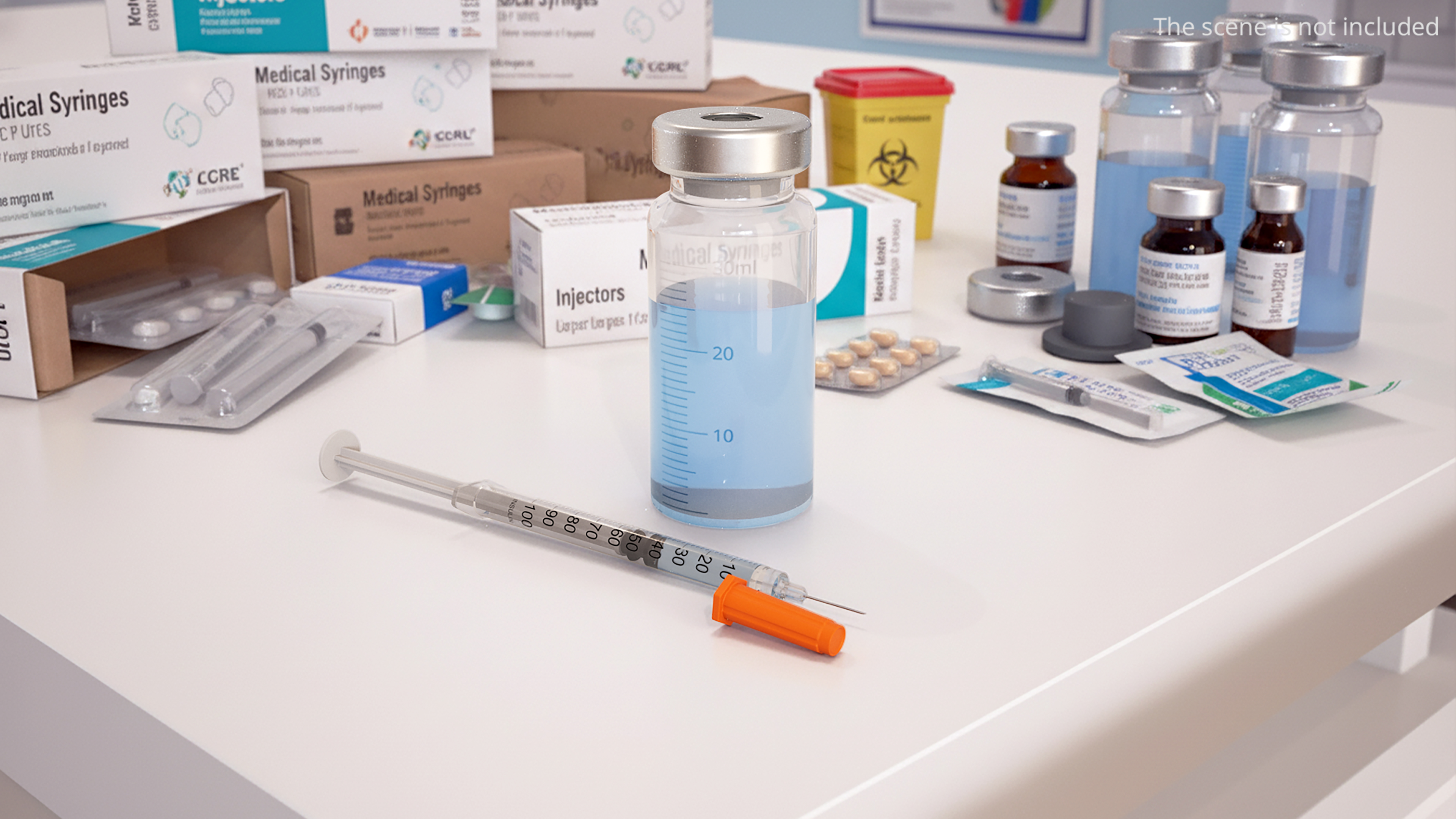 Medical Vial with 1Ml Syringe Orange - view 2