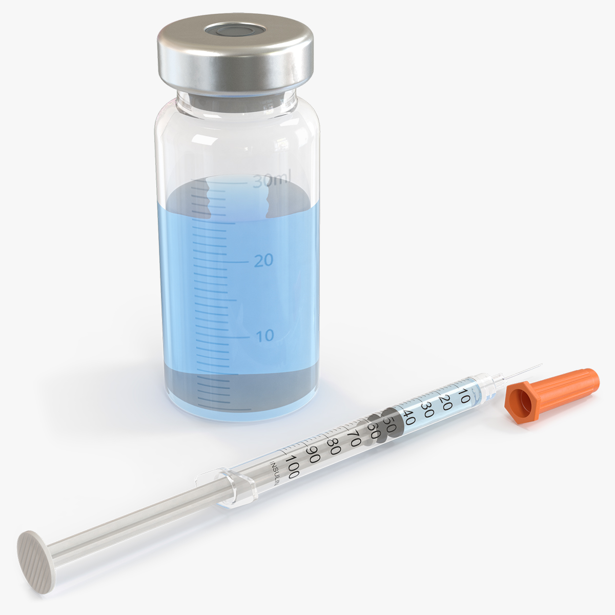 Medical Vial with 1Ml Syringe Orange - view 9