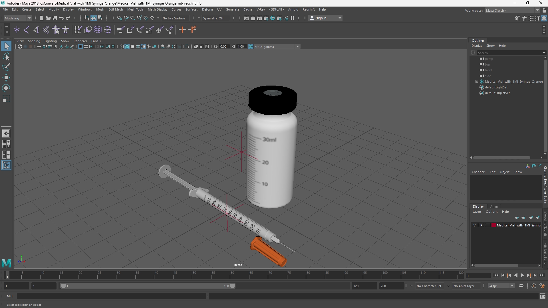Medical Vial with 1Ml Syringe Orange - view 11
