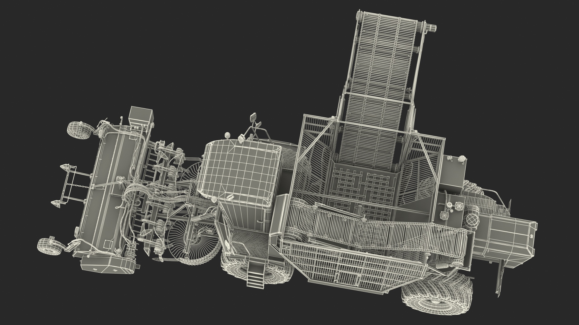 Self Propelled Beet Harvester Dusty Rigged 3D